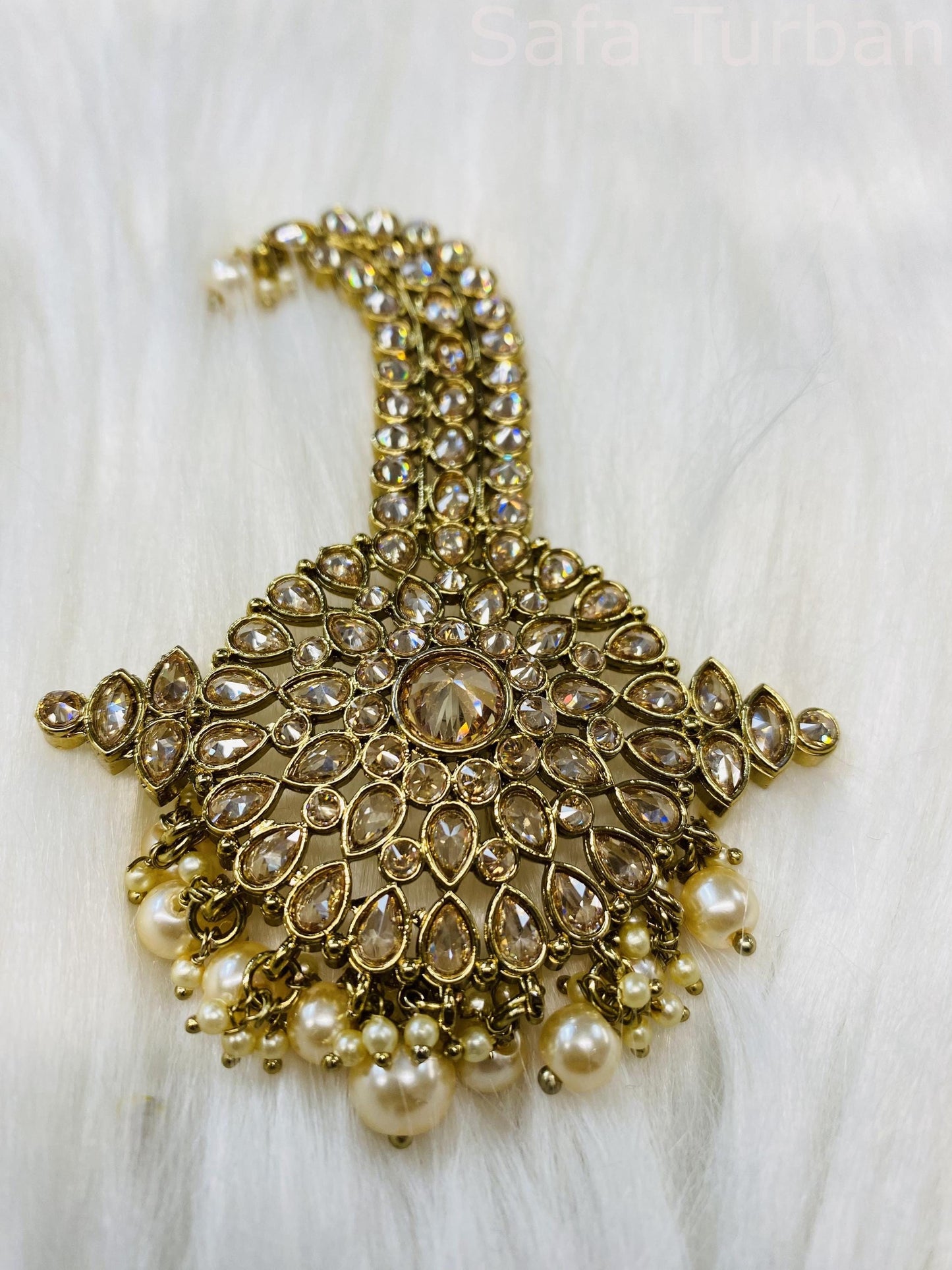 Indian Groom Wedding Accessories- Kundan stone Kalangi/Kalgi for Men's Safa/Groom Pagdi