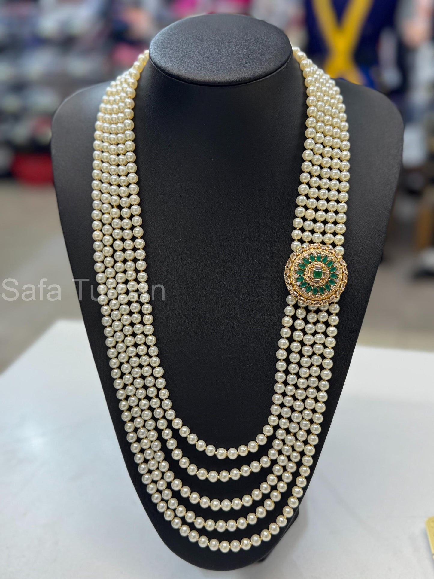 Indian Wedding- Pearl and Kundan Five Layered Maharaja haar/ Necklace for Groom for Wedding