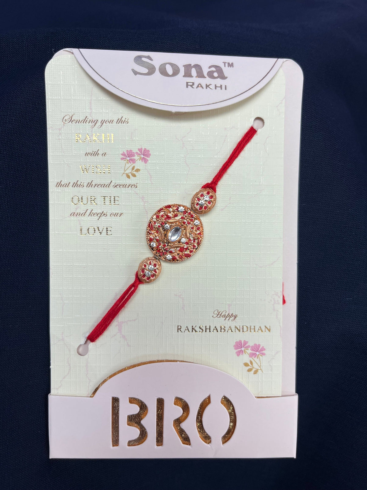 Rakhi for Men- Raksha Bandhan- Rakhri-  Rakhi For Brother | Rakhi | Ethnic Pearl Rakhi for Brother/Men With Floral Design