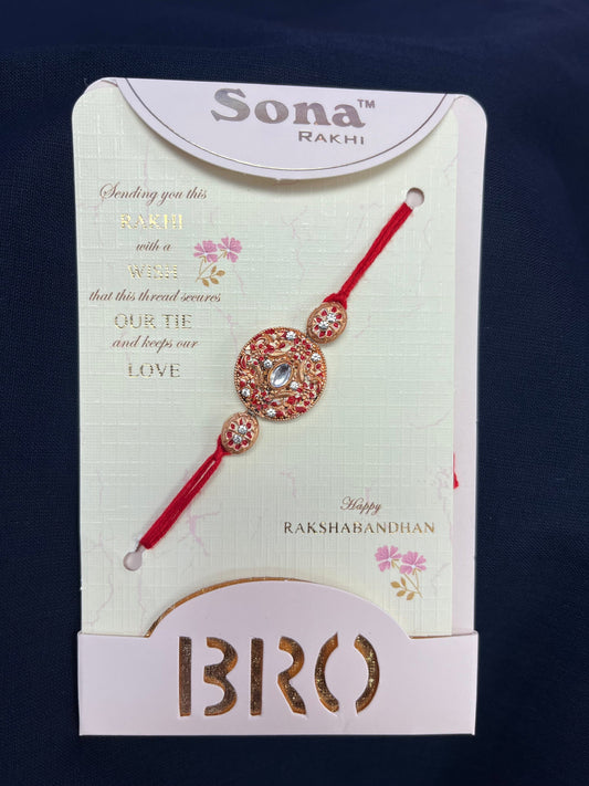Rakhi for Men- Raksha Bandhan- Rakhri-  Rakhi For Brother | Rakhi | Ethnic Pearl Rakhi for Brother/Men With Floral Design
