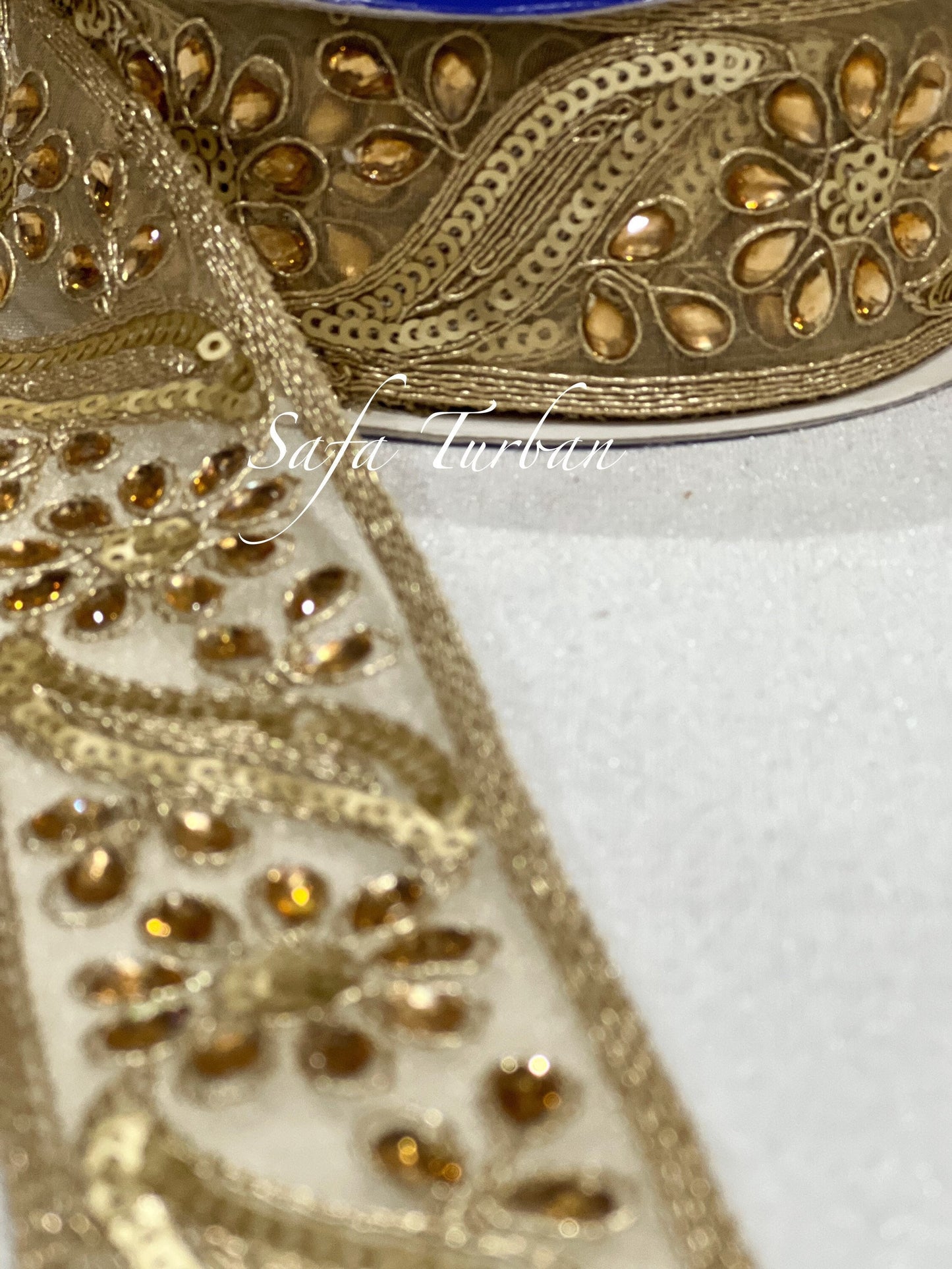 Golden Kundan Lace 2" (inch) for Dresses, Sarees, Lehenga, Suits, Blouses, Dupatta, Chunri, and Craft