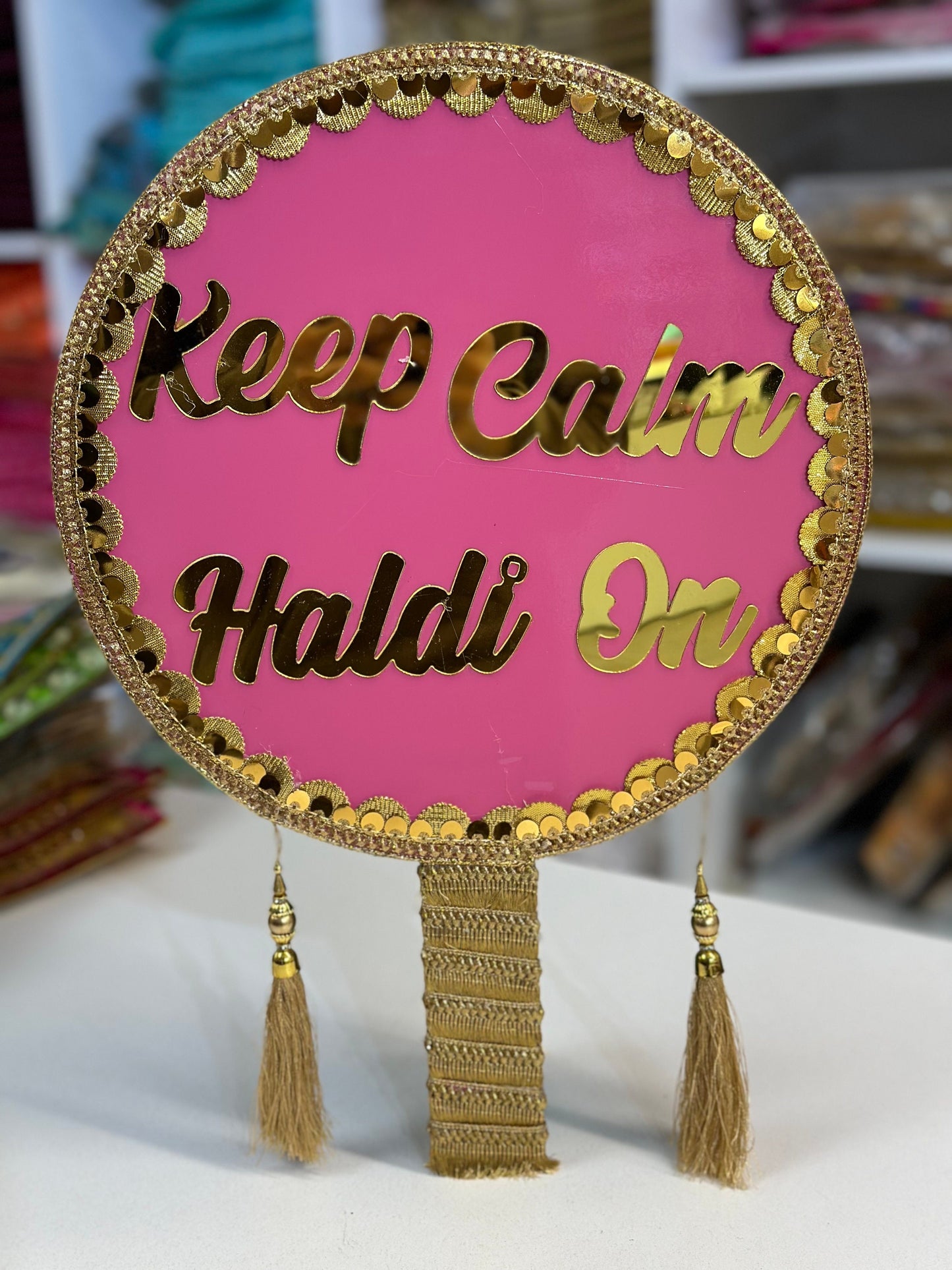 Wedding Sign, “Keep calm Haldi on”/wedding props/wedding decorations