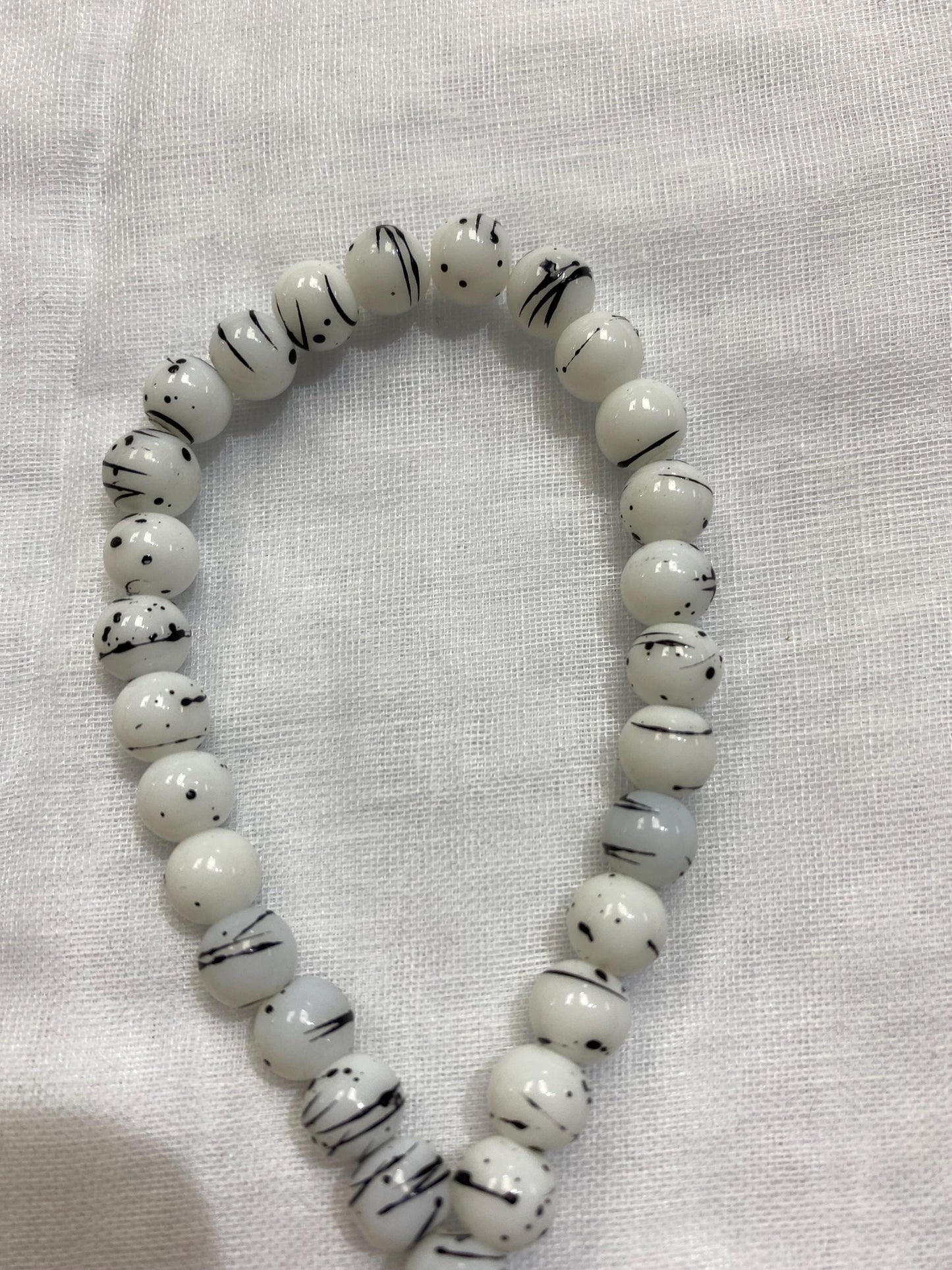Crystal Bead Simarna – White & Black | Sikh Simarna | Naam Simran Prayer Beads
