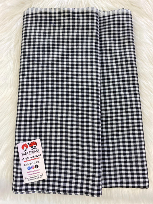 Unstitched Black & White Check Parna- Small Check (Check Parna)