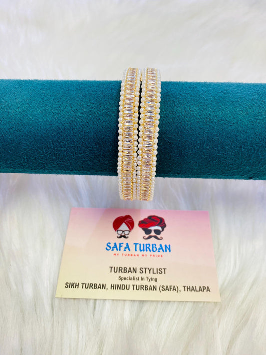 Bangles- AD Gold- Metal Bangles/Wedding bangles/Kada bangles /Stone bangles (Set of 2 BANGLES)