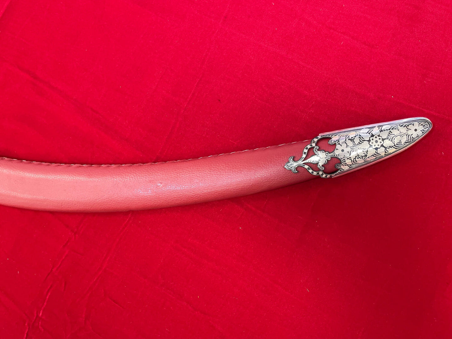 Indian Wedding Decorative Sword/Kirpan- Red Leather with Silver work handle/For wedding purpose/Indian Rajput Wedding Sword