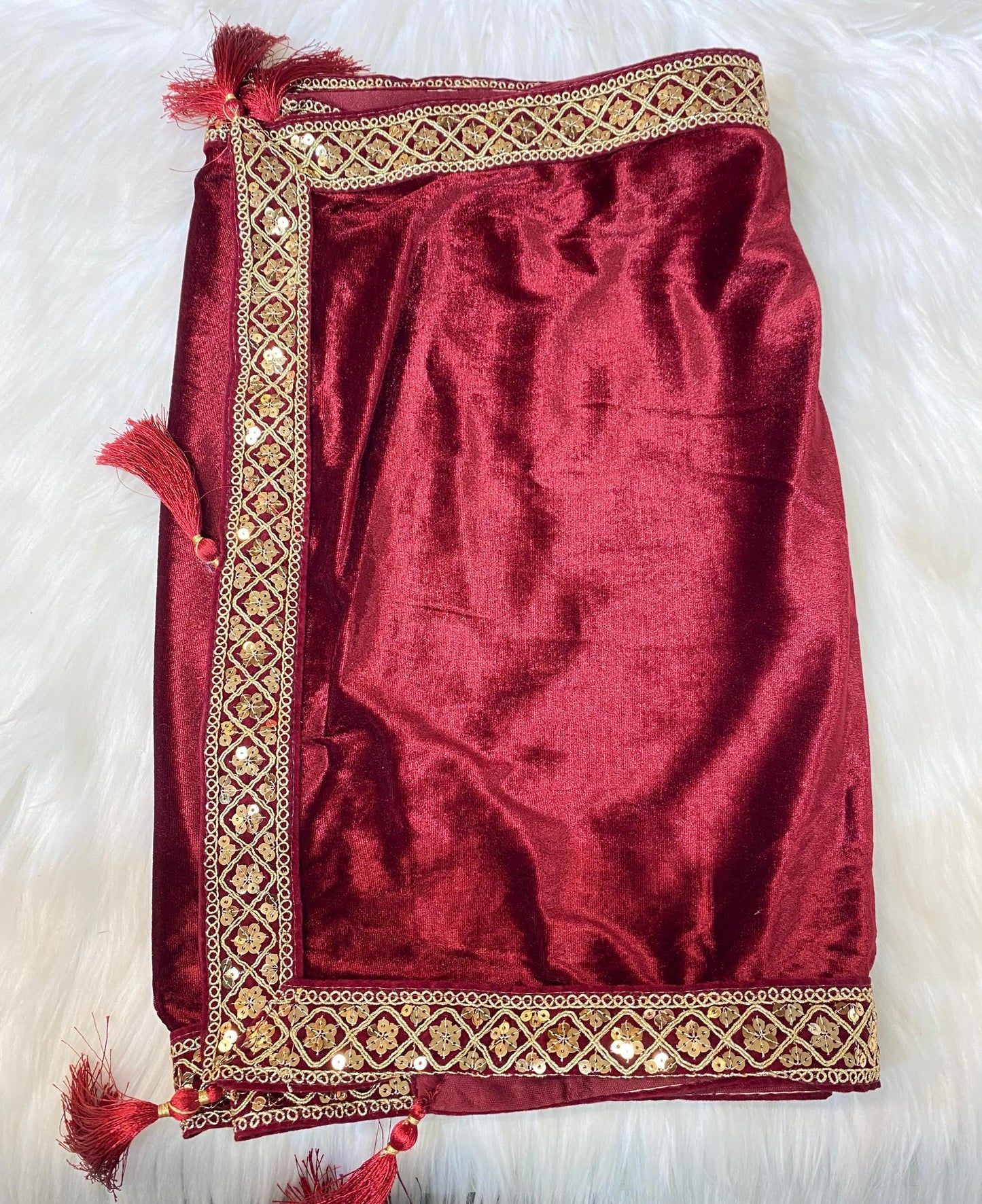 Groom Wedding Turban-Red Velvet Turban with Shawl- Safa Turban/Pagdi/Premade Turban/ Wedding Safa/Turban/Pagdi for Men (Groom)/ Thalapa