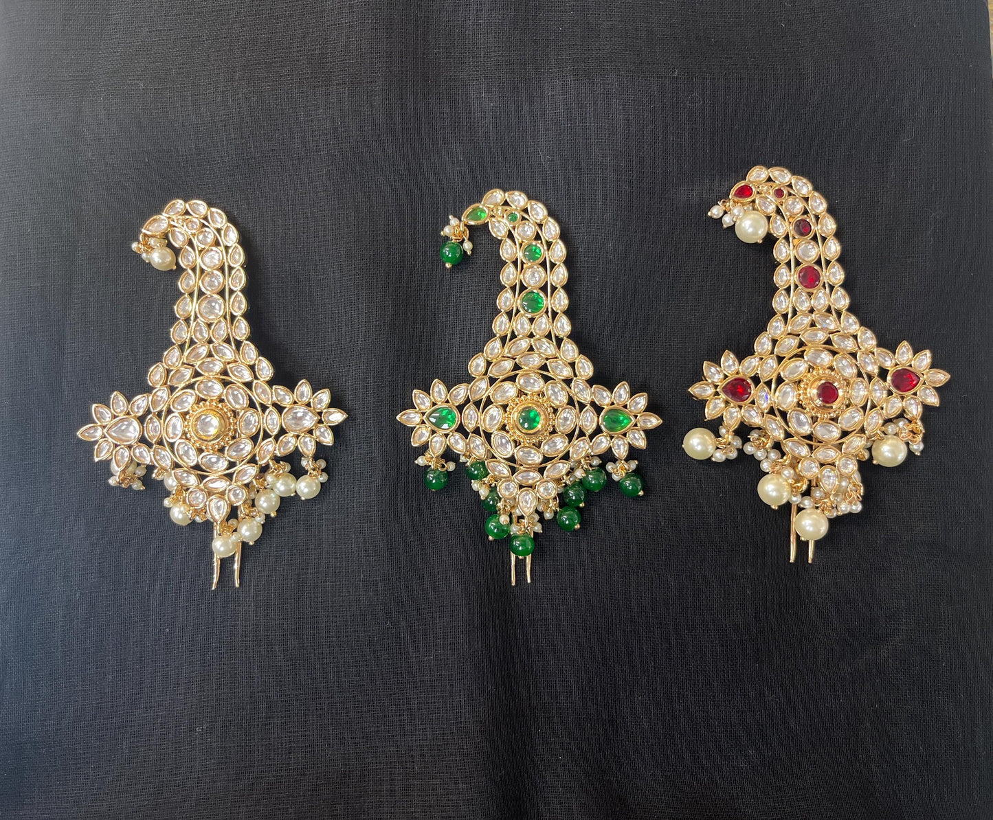 Indian Groom Wedding Accessories- Kundan Stone Kalangi/Kalgi for Men's Safa/Groom Pagdi