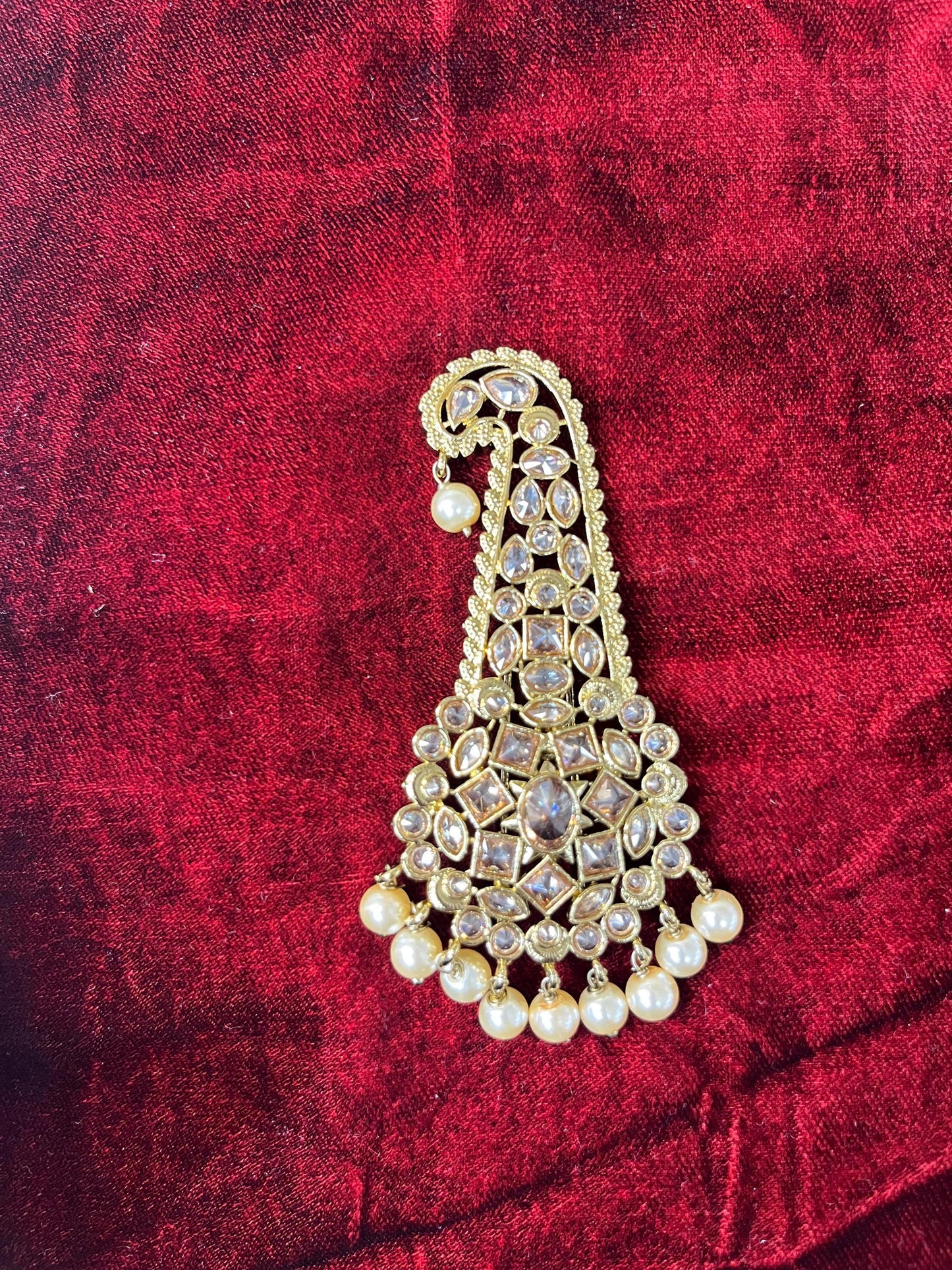 Indian Groom Wedding Accessories- Kundan  stone Kalangi/Kalgi for Men's Safa/Groom Pagdi