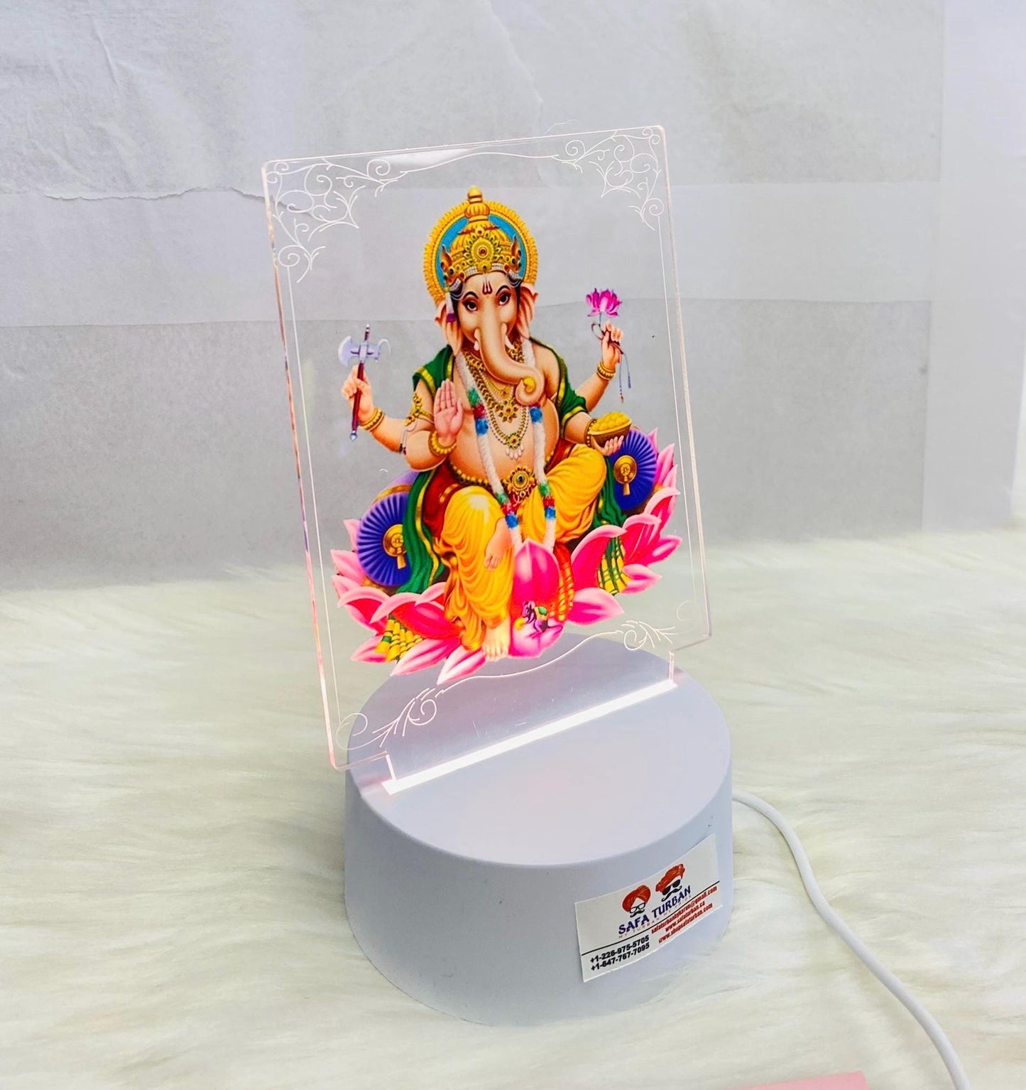 Frames- Gods Ganesh ji Frames with Soft Light UV Printed , Desk Lamp 3D, Religious Idols Frames