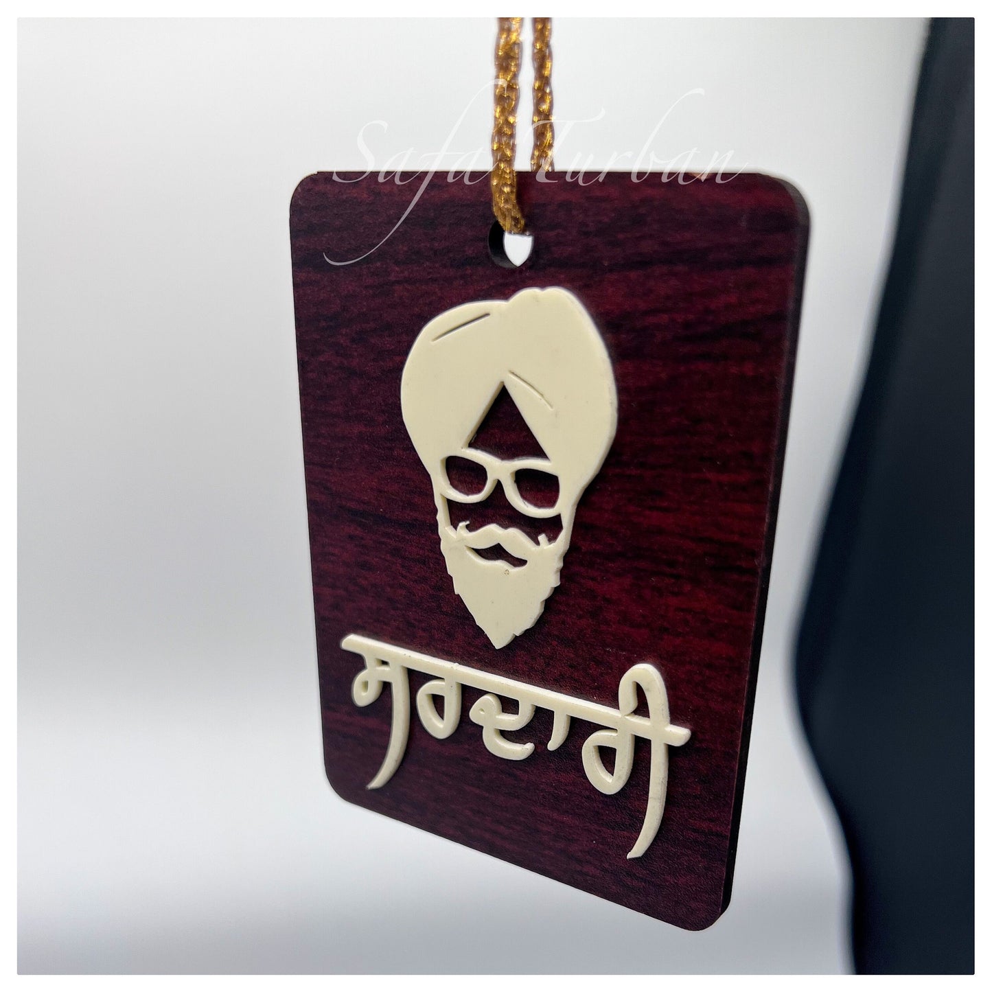 Car/Truck Hanging- Rear Mirror Hanging- Punjabi Car Hanging Accessories - Wooden Hanging