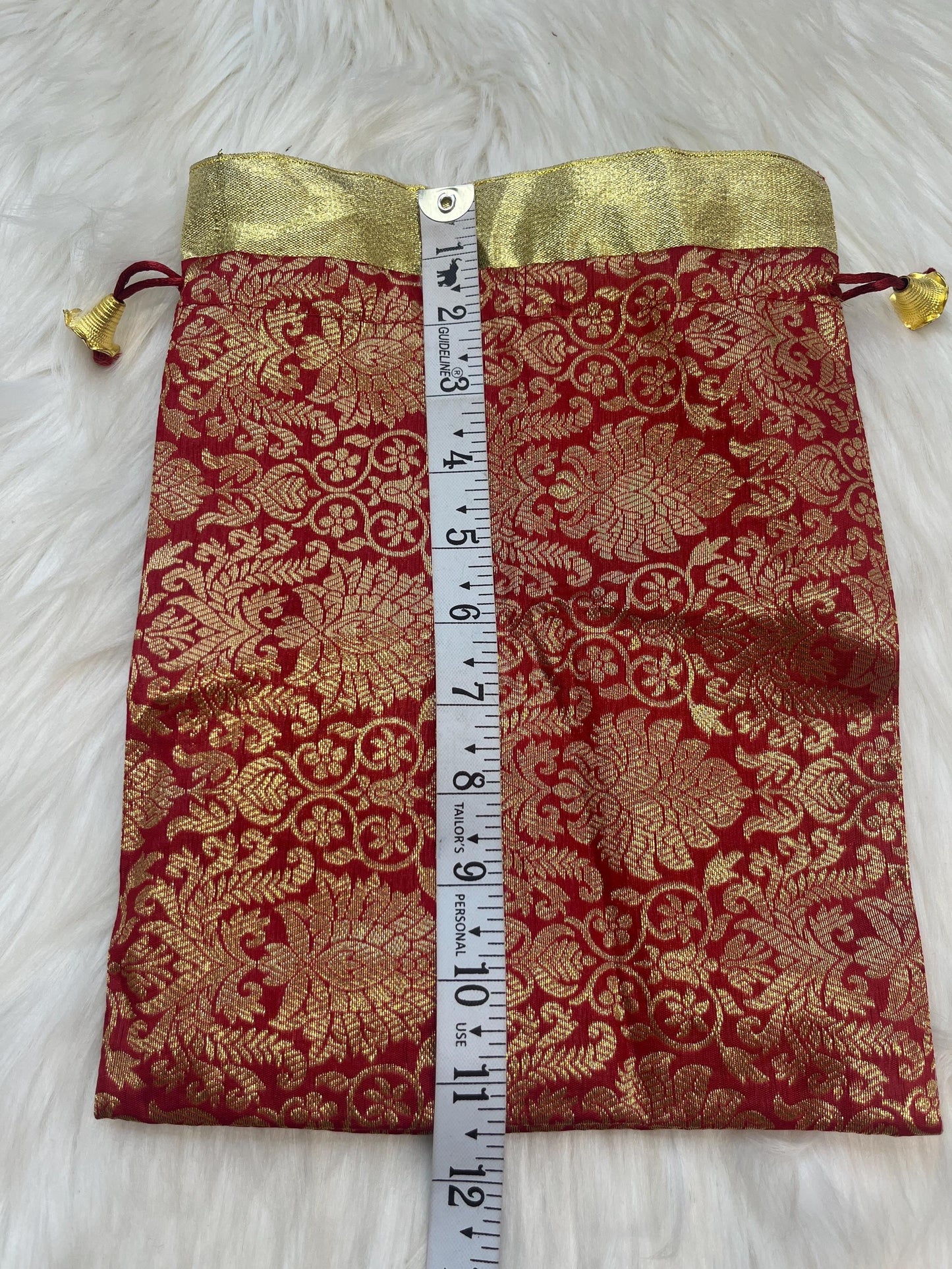 Indian Wedding- Large Size Desi Mithai/ Bhaji/Ladoo Bag- Potli Bag for Return Gifts Wedding II Sweets Bag Gift II Brocade potli