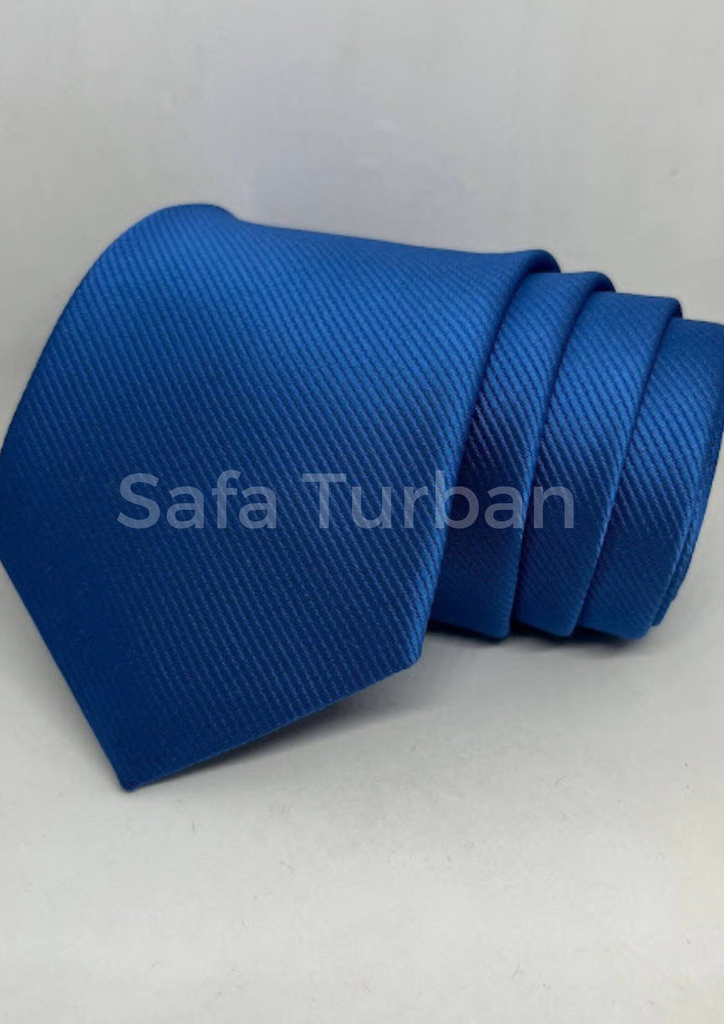 Mens Plaid Micro Self Silk Necktie Gift Set With Pocket Square (Royal Blue Colour)