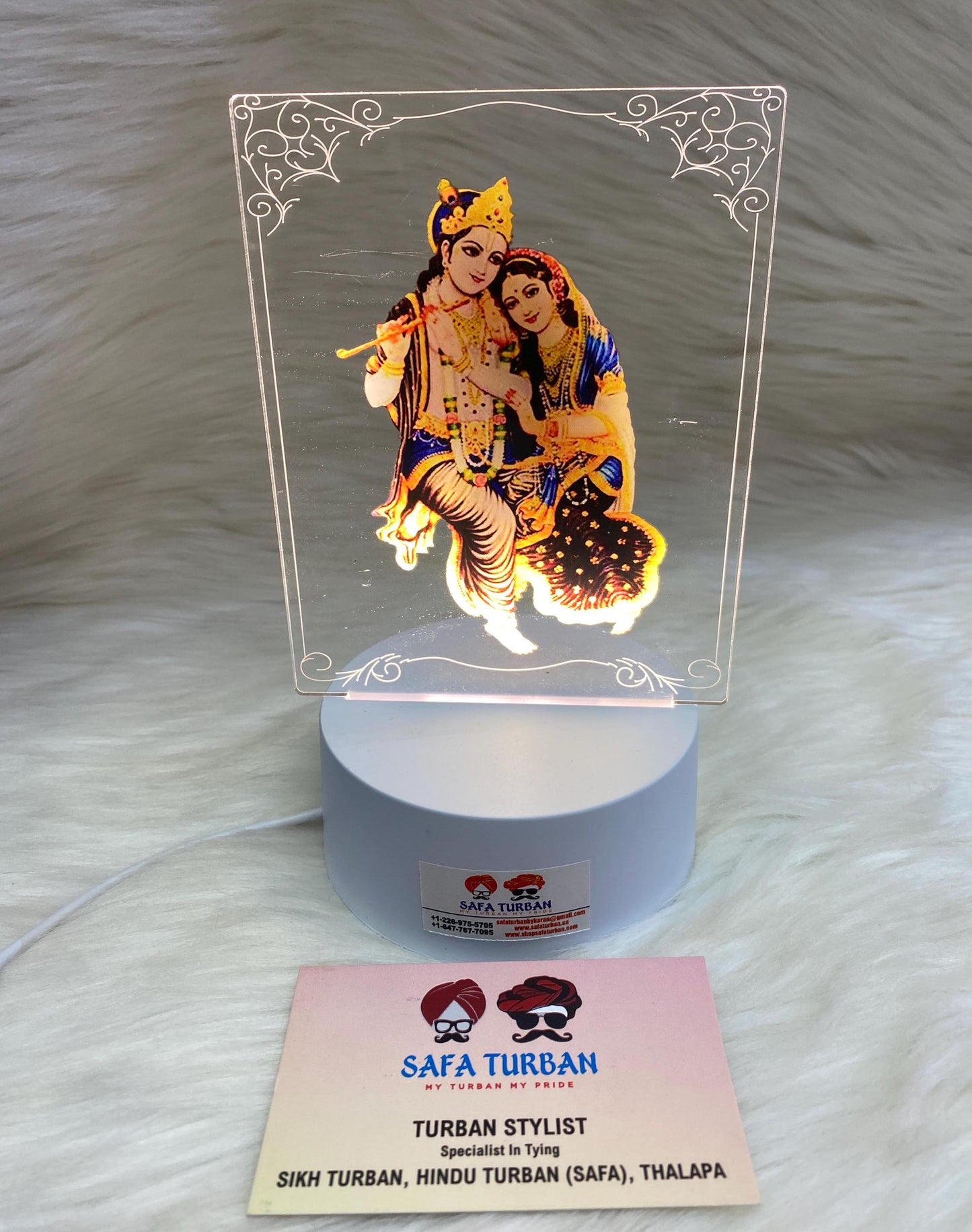 Frames- 3D Gods (Radha- Krishna)Frames with Soft Light UV Printed , Desk Lamp 3D, Religious Idols Frames