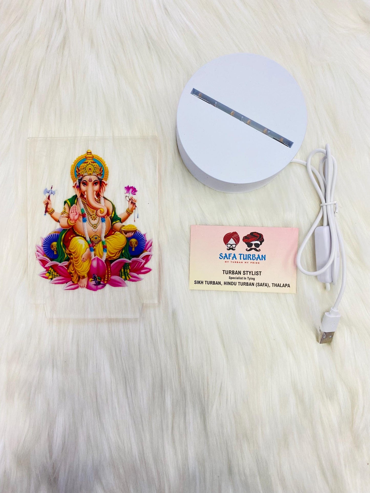 Frames- Gods Ganesh ji Frames with Soft Light UV Printed , Desk Lamp 3D, Religious Idols Frames