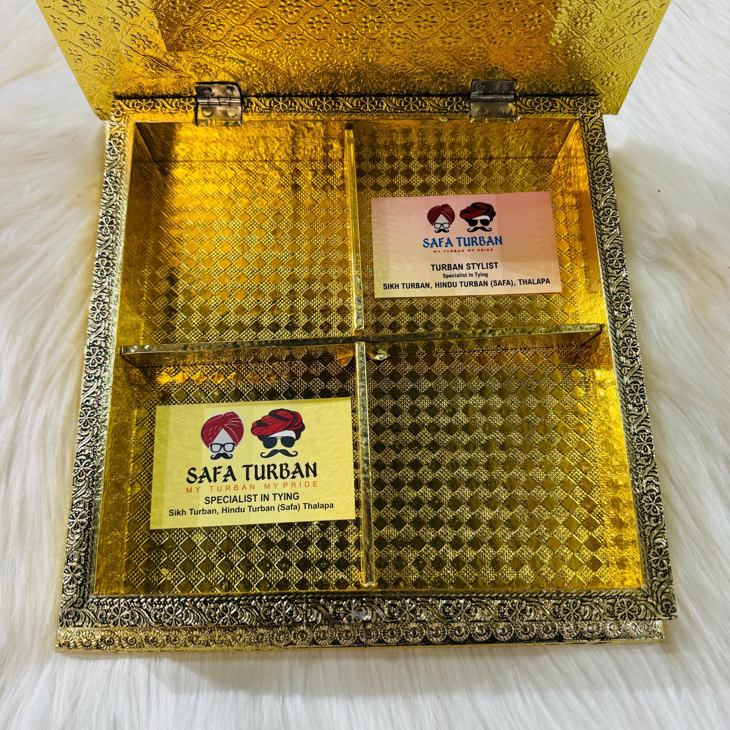 Decorative  Heavy Wooden  Handicraft Empty Dry Fruit Gift Box/Gifting Box/Wedding Box/four sectional Box