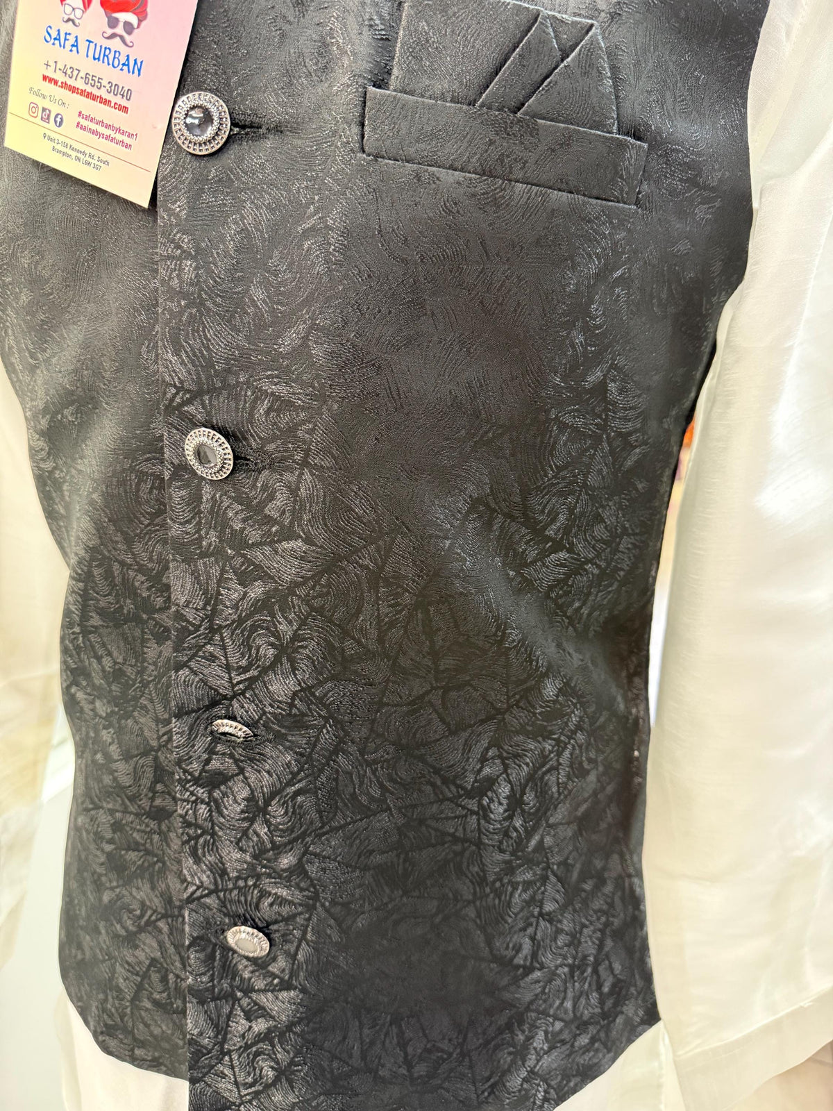 Designer Black Men Vests- Men Vests- Wedding Vest, Kurta Pajama Vest, Prom Party Dress, Casual Wear (Size available 38,40,42,44,46)