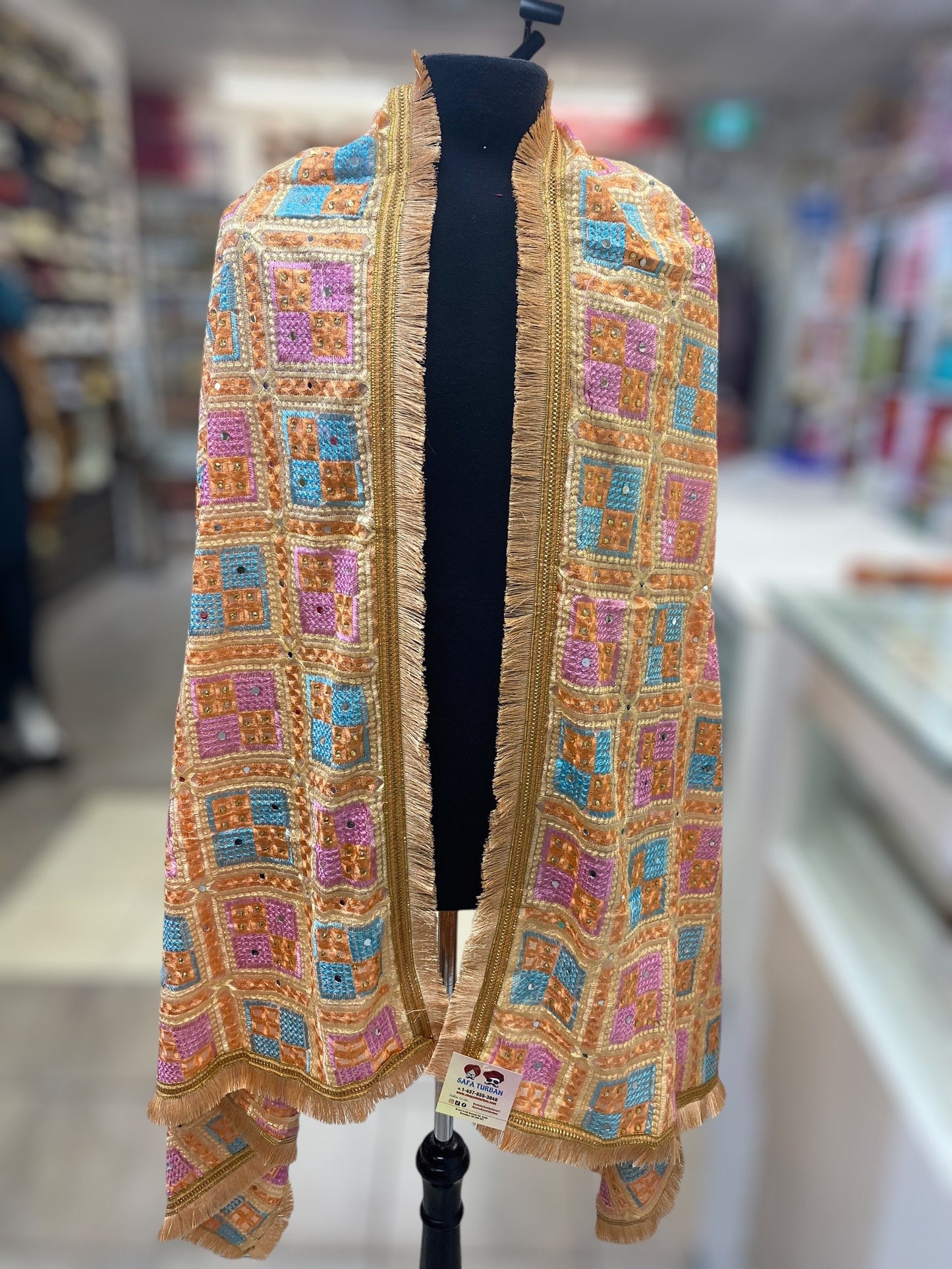 Phulkari Dupatta- Women's Beautiful Phulkari Dupatta, Scarf,Multicoloured Phulkari Chunni, Dupatta