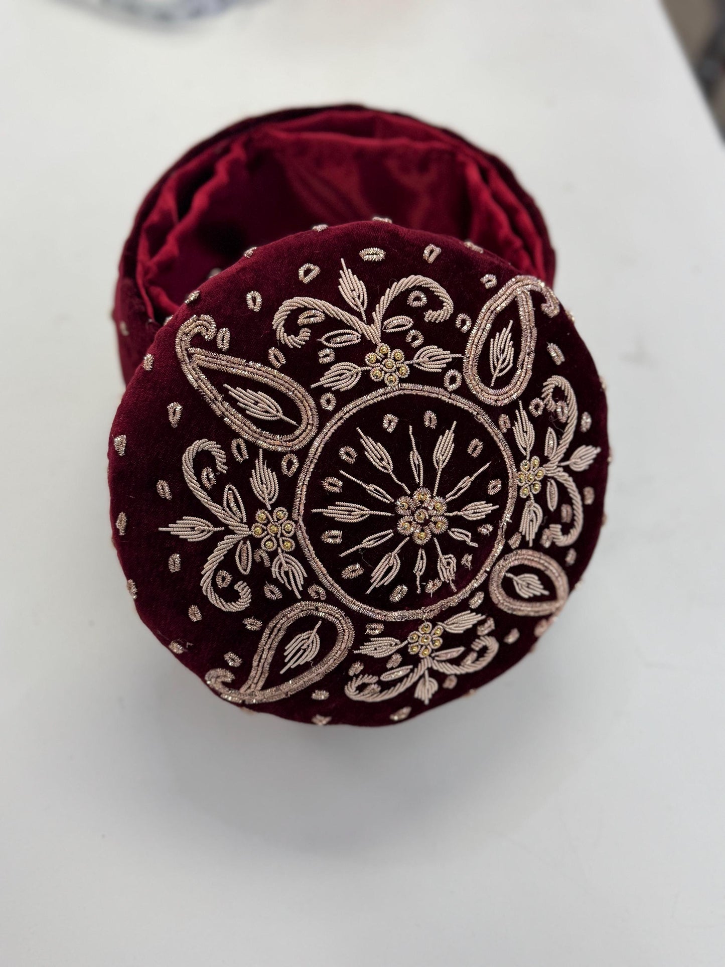 MULTI PURPOSE handcrafted velvet hand embroided Box- Trousseau Box- Bangle/jewellery/kaleere Storage Box