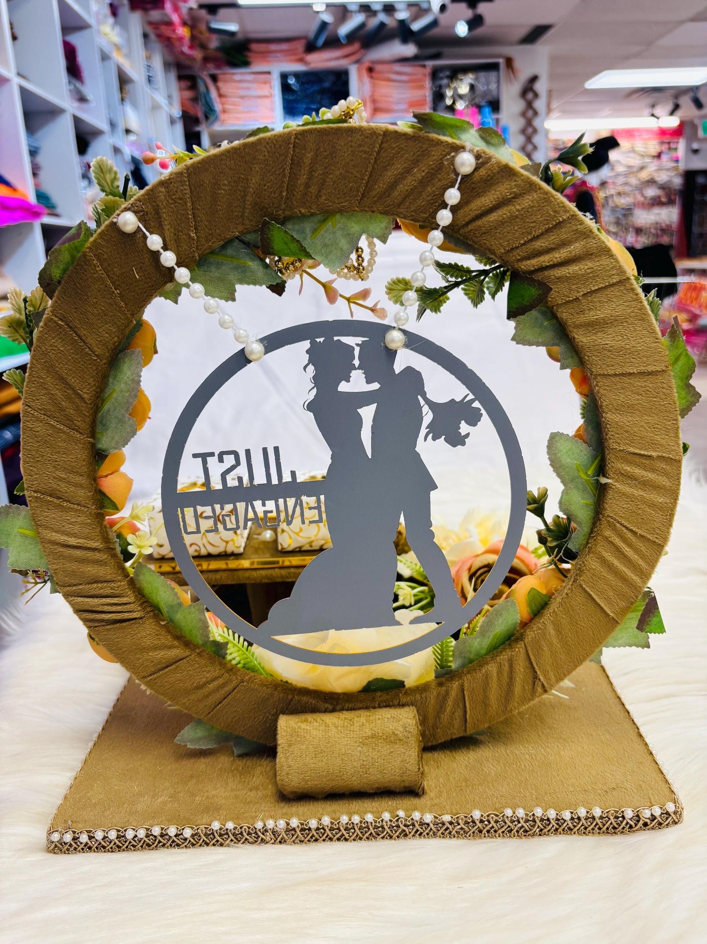 Decorative Engagement Round Ring Platter/ Hand Crafted Decorative Platter For Ring Ceremony/Ring Tray/Ring Box