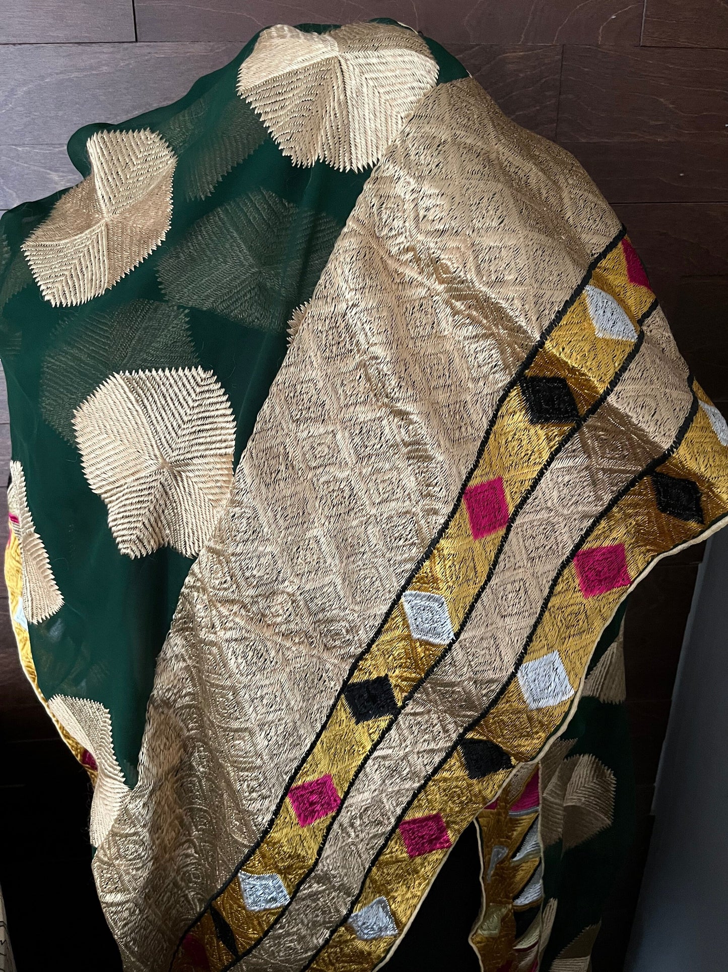 Phulkari Dupatta- Women's Phulkari Dupatta, Scarf, Multicolour Phulkari Chunni, Dupatta