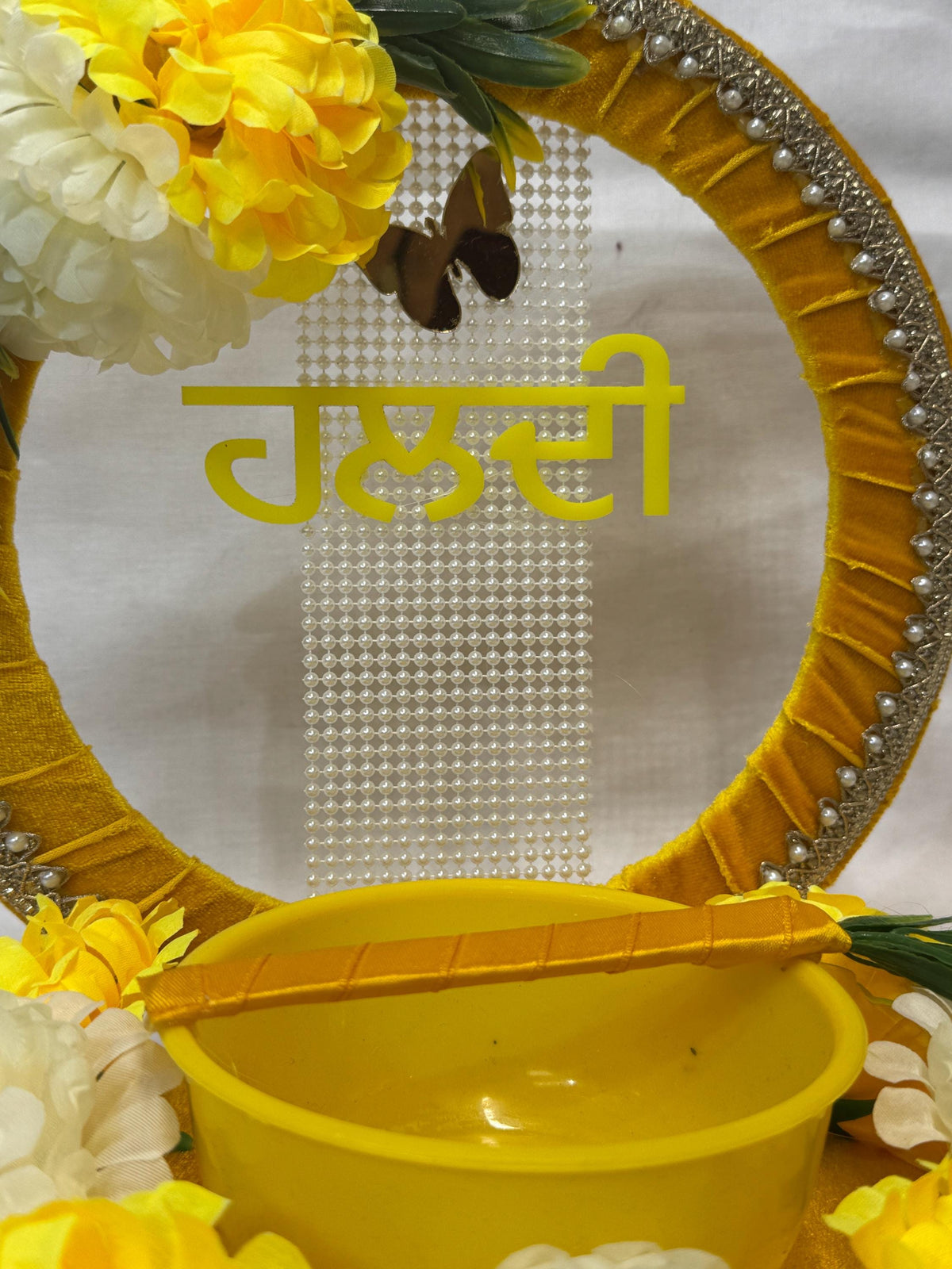 Wedding Accessories- Bride/Groom Mayian/ Haldi/ Maiyan/ Vatna Ceremony-Decorative  Wooden board and  Bowl