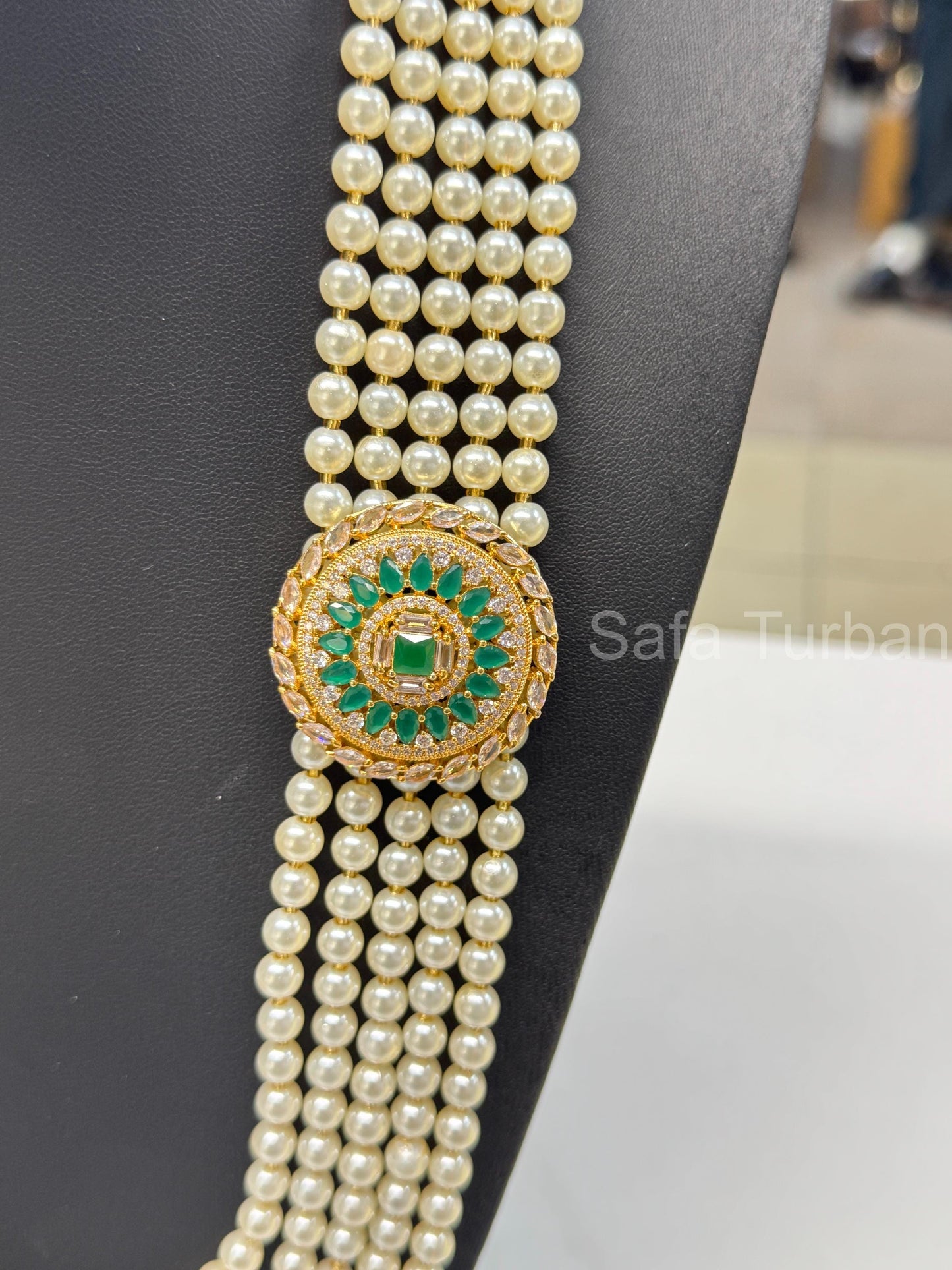 Indian Wedding- Pearl and Kundan Five Layered Maharaja haar/ Necklace for Groom for Wedding