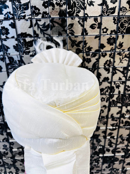 Tamil Hindu Wedding- Wedding Thalapa/Turban for Groom and Tholan (Ivory White Colour)