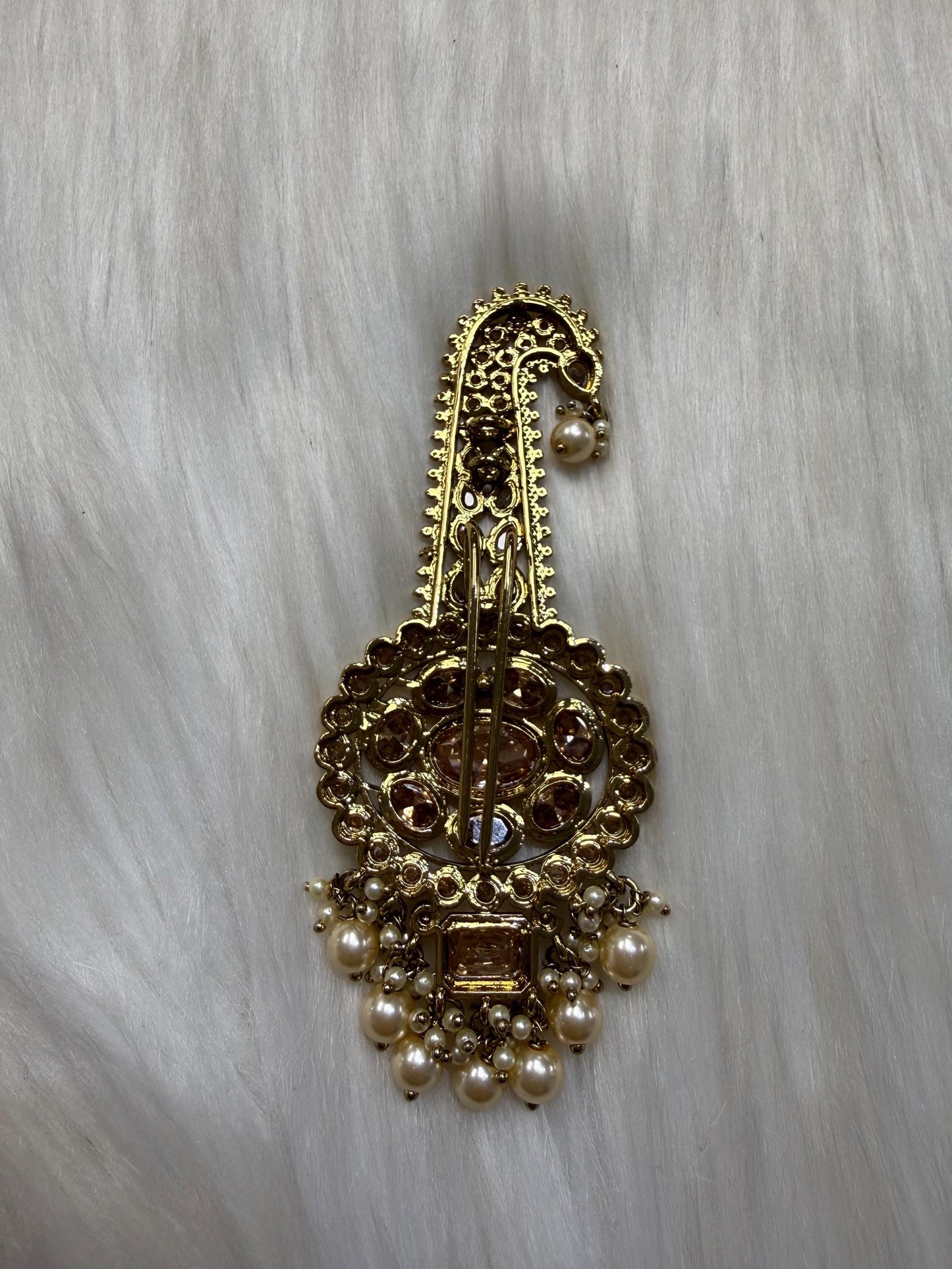 Indian Groom Wedding Accessories-  Kalangi/Kalgi for Men's Safa/Groom Pagdi (golden)