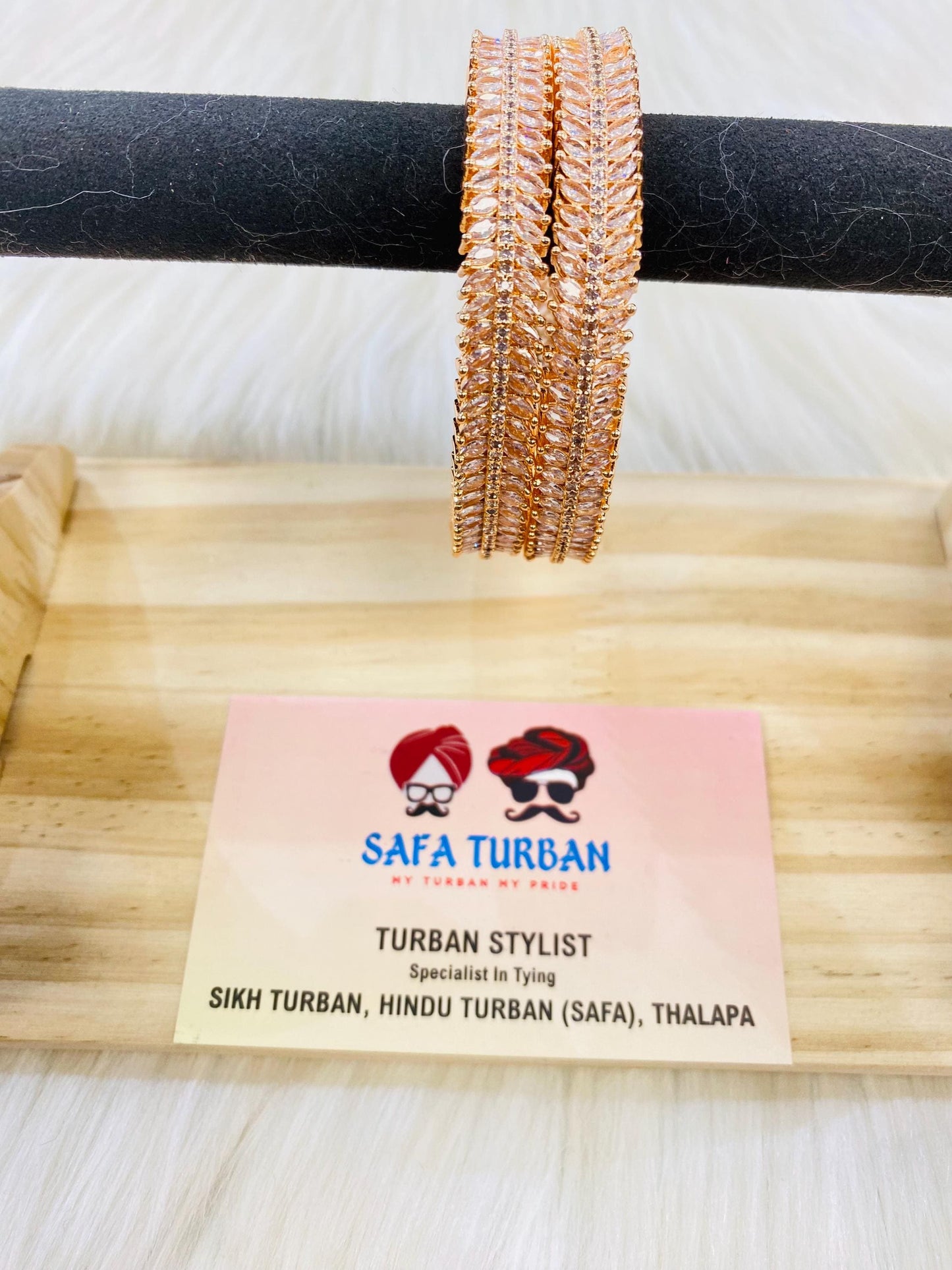 Bangles- AD Rose Gold- Metal Bangles/Wedding bangles/Kada bangles /Stone bangles (Set of 2 BANGLES)