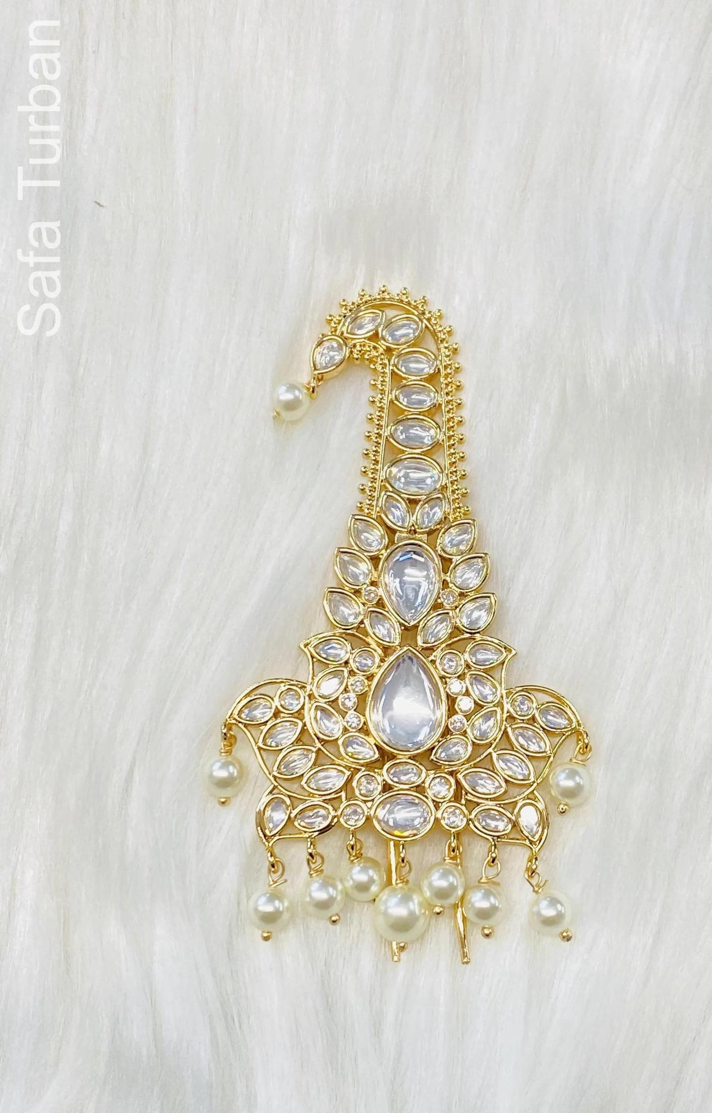 Indian Groom Wedding Accessories- Pachi Kundan Kalangi/Kalgi for Men's Safa/Groom Pagdi