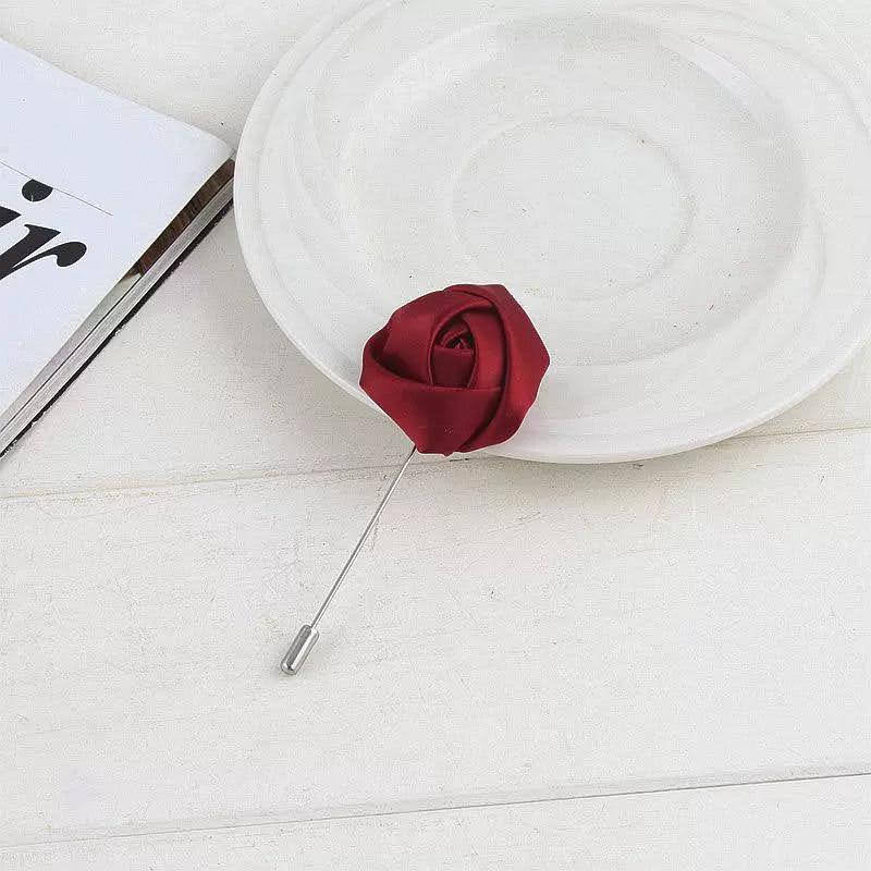 Men- Wedding Groom and Groom's men Boutonniere Pins (Silk Flowers Roses)/ Suit Accessories