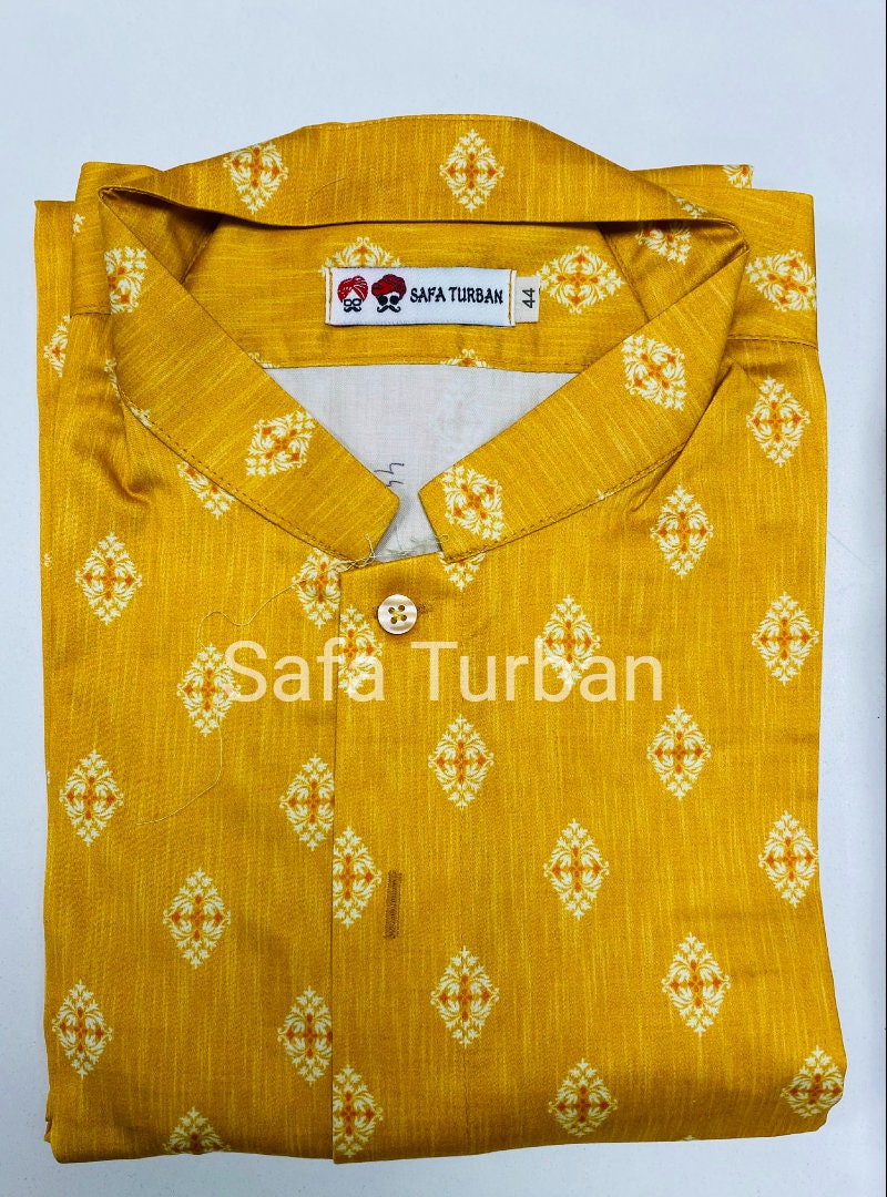 Classic Yellow Kurta Pyjama Set For Men