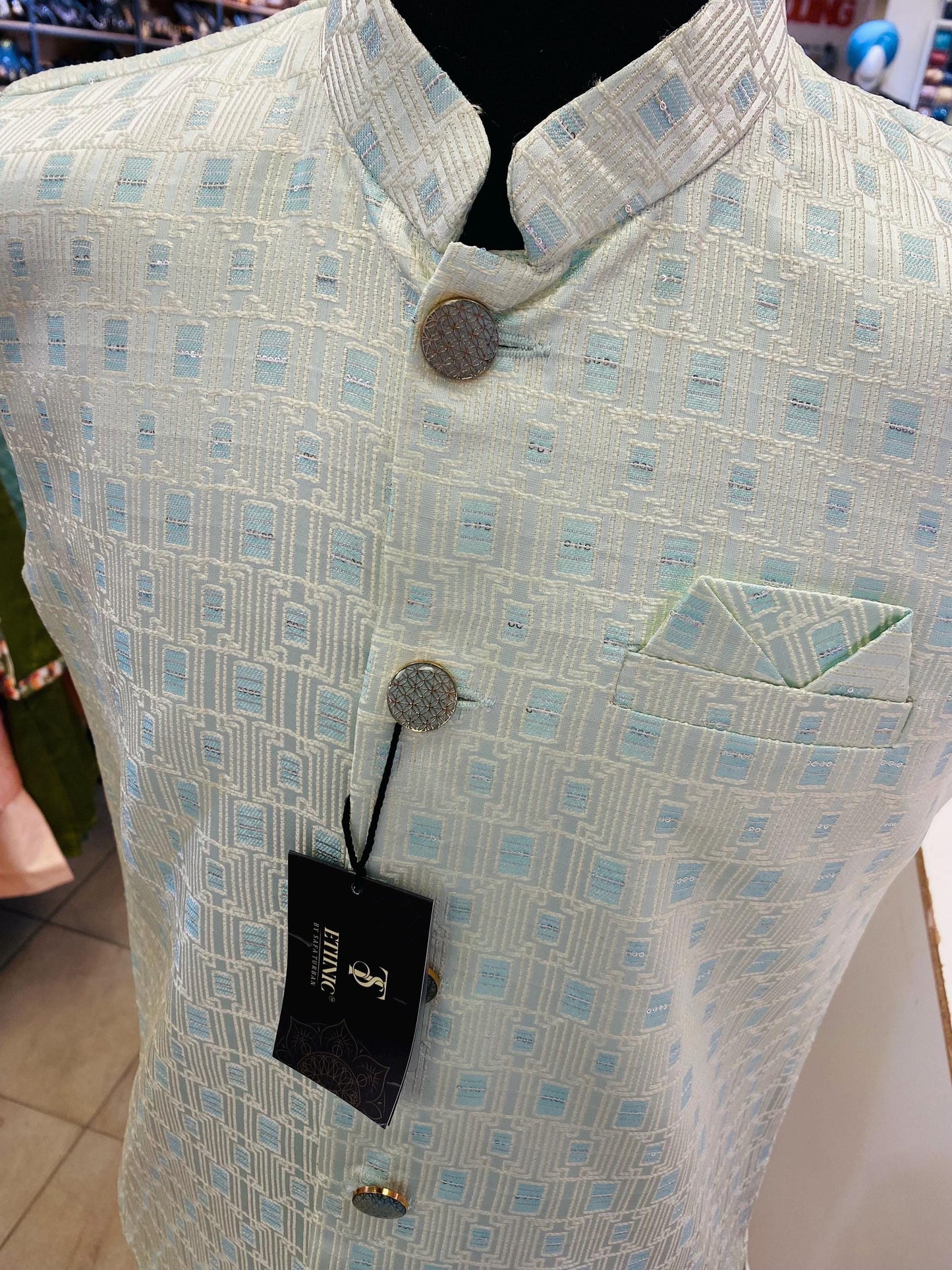 Designer  Men's Vest- Wedding Vest, Kurta Pajama Vest, Prom Party Dress, Casual Wear (Size available 38,40,42,44,46)