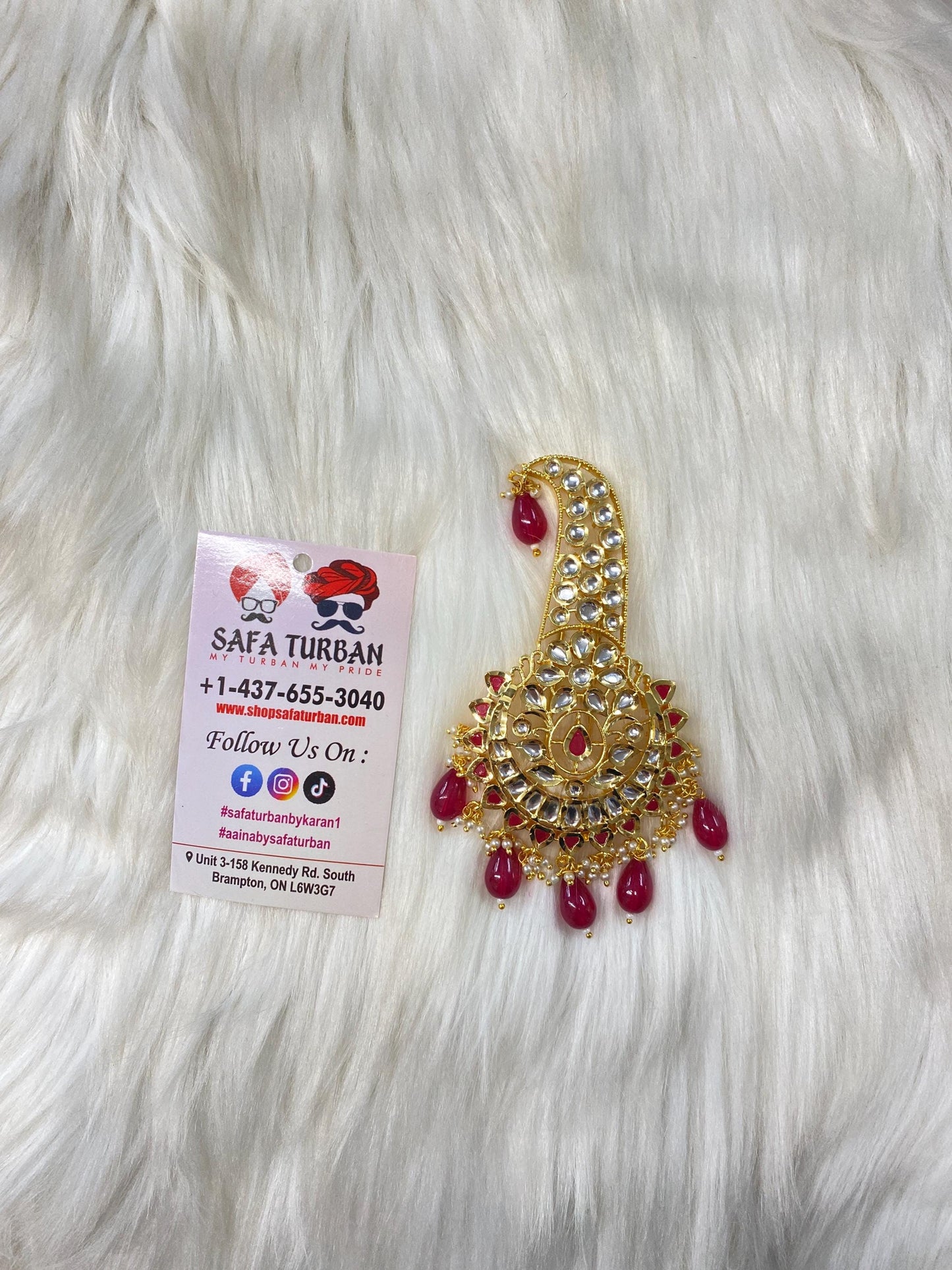 Indian Groom Wedding Accessories- Diamond  stone Kalangi/Kalgi for Men's Safa/Groom Pagdi