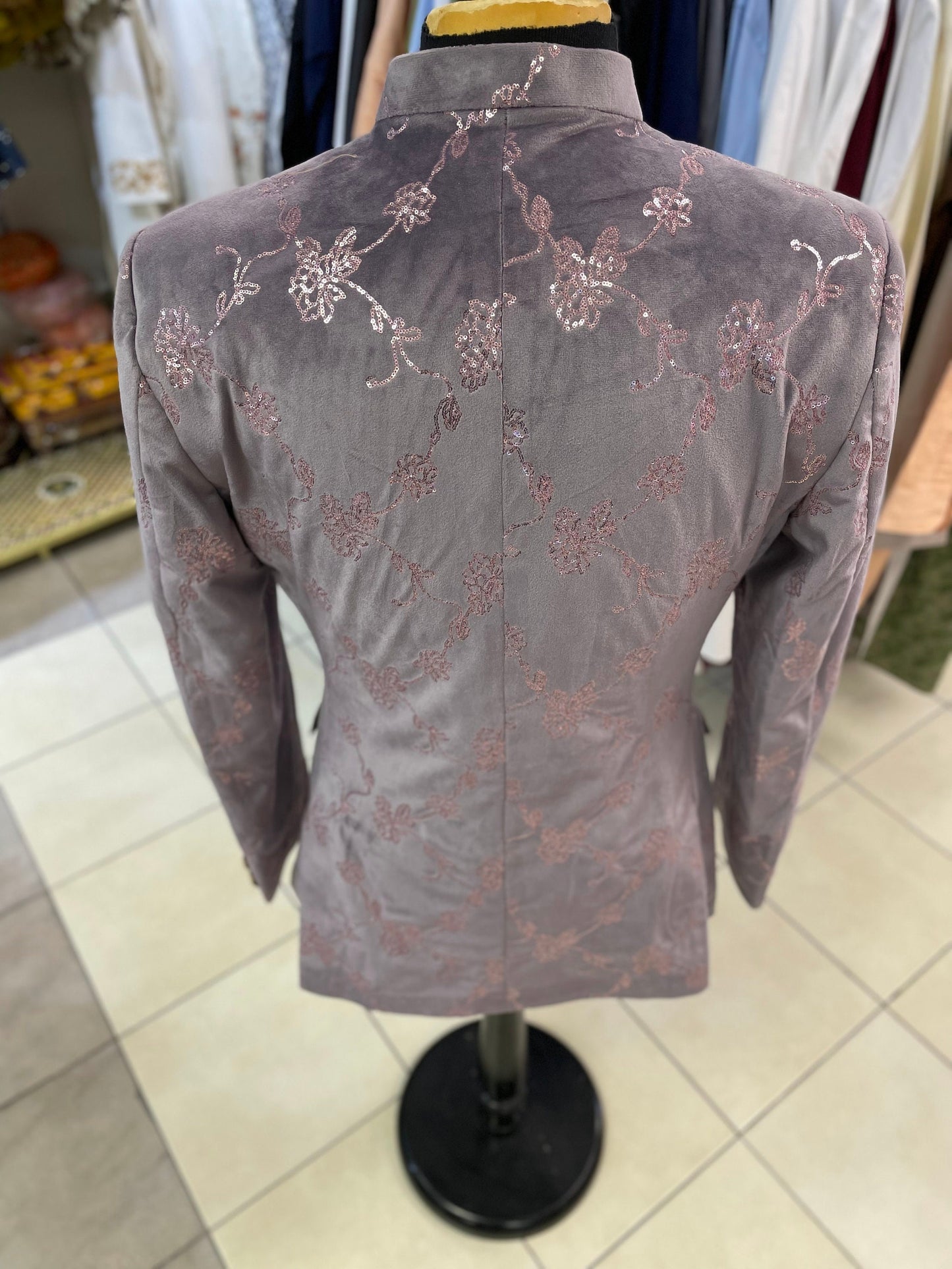Designer Grey Suede Indo Western Coat For Men