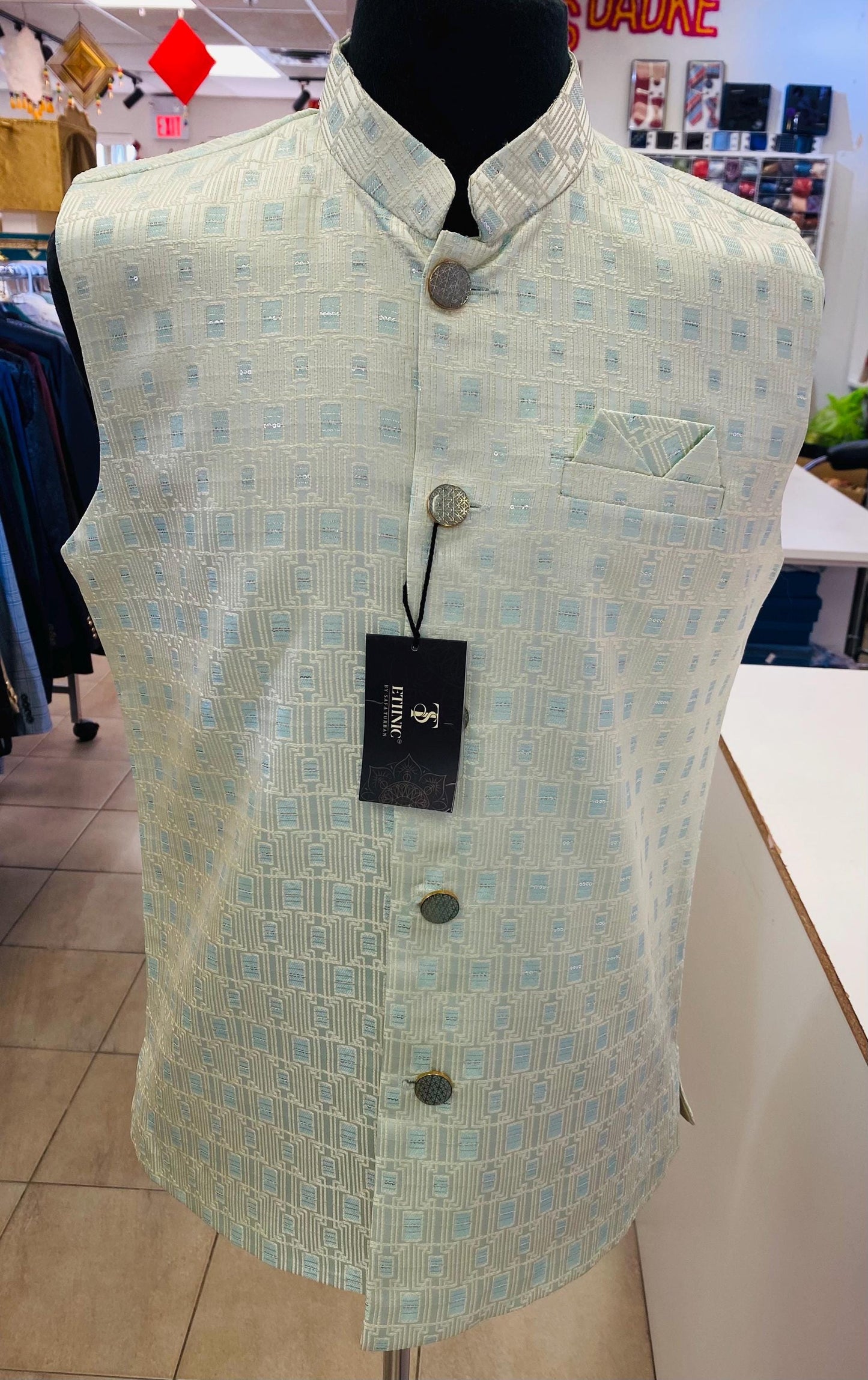 Designer  Men's Vest- Wedding Vest, Kurta Pajama Vest, Prom Party Dress, Casual Wear (Size available 38,40,42,44,46)