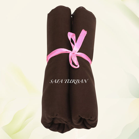 Sikh Turban- Dark Brown (Full Voile and Rubia(Medium)/Half and Half Voile), Sikh Turban, Turban Fabric