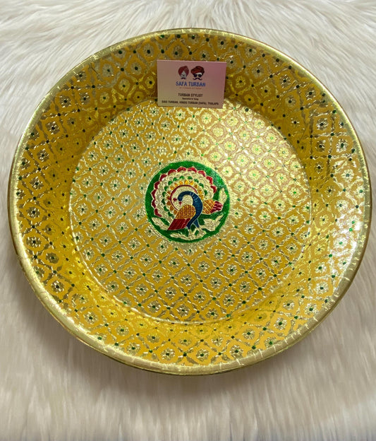 Decorative Meenakari Plate/Thalli/ Thaal for Wedding, Shagun etc.