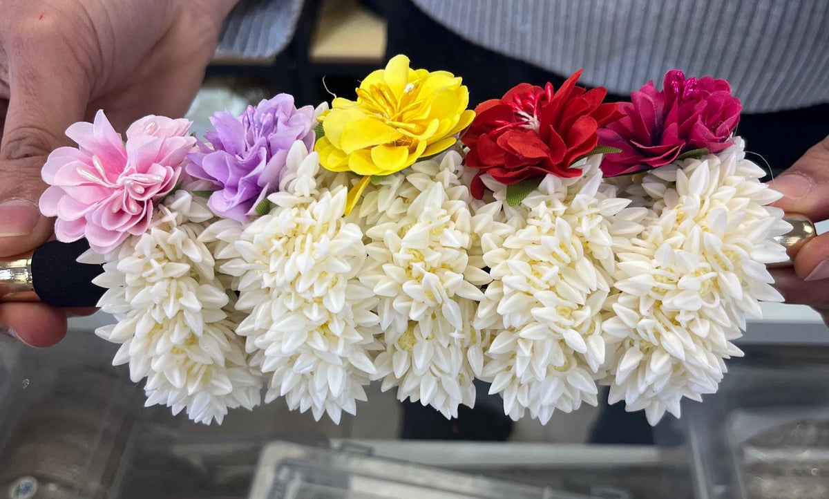 Artificial Flower Band Fragrant Gajra II Indian,Pakistani Wedding II Hair Accessories, Hair Gajra, Floral Jewelry (Pack of 2)