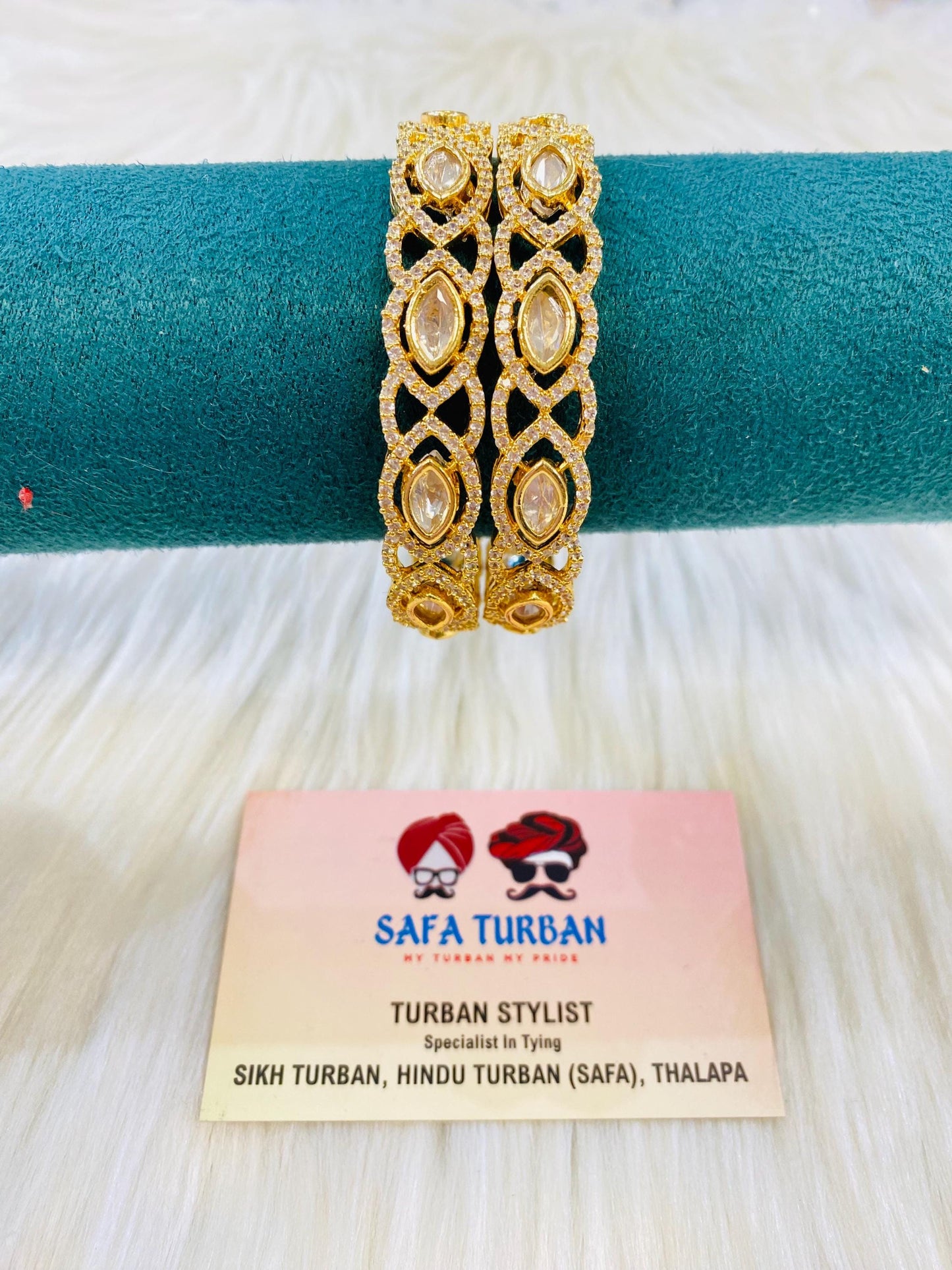 Bangles- AD Gold- Metal Bangles/Wedding bangles/Kada bangles /Stone bangles (Set of 2 BANGLES)