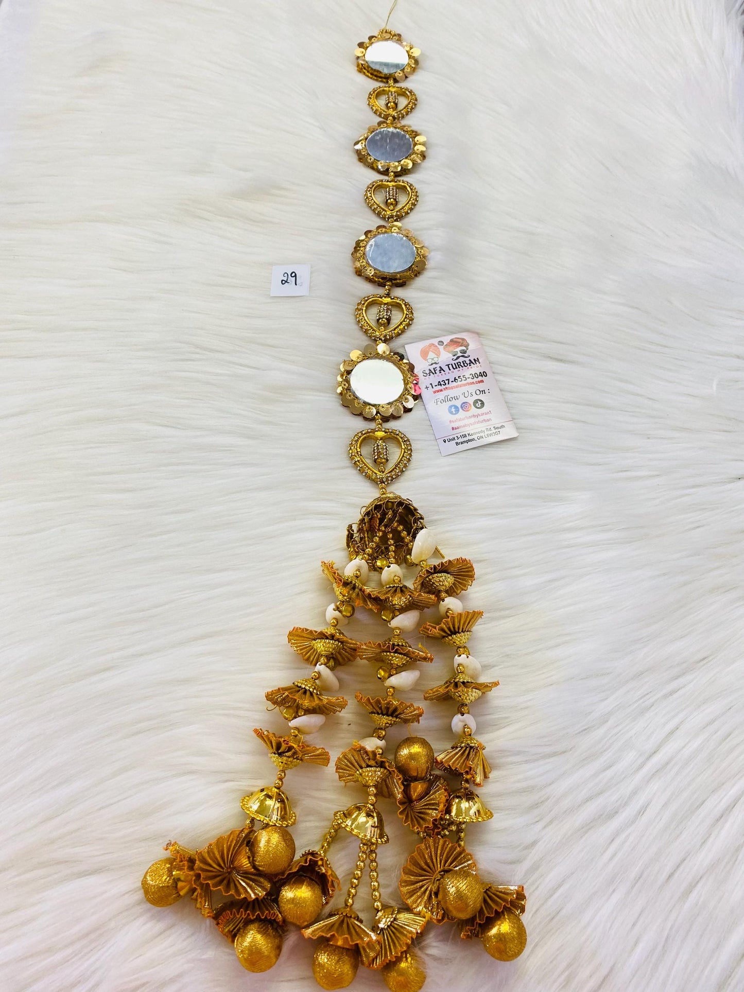 Punjabi Golden Parandi Tassles Hair Extensions with Beads for Women and Girls (Sold per piece)