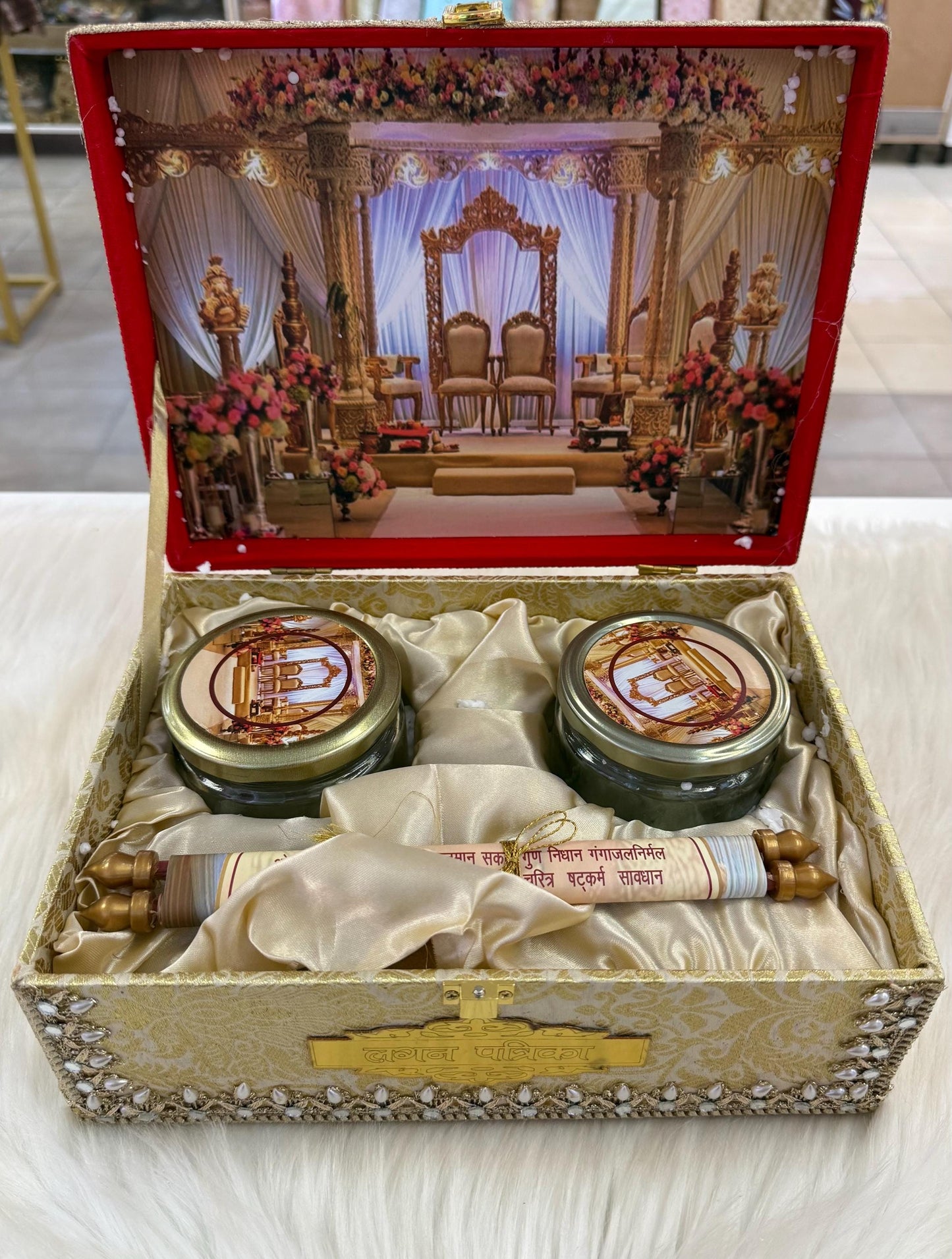 Wedding Invitation- Designer Musical Lagan Patrika/Peeli Chitthi/Shahi Chitthi for Marriage Invitation and Sagan in Hindi (Set of 1)