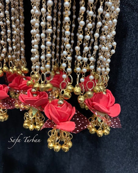 Indian Wedding Accessories-  Red Flowers Kalire / Punjabi Hand Kalire for Bride/Indian Bride