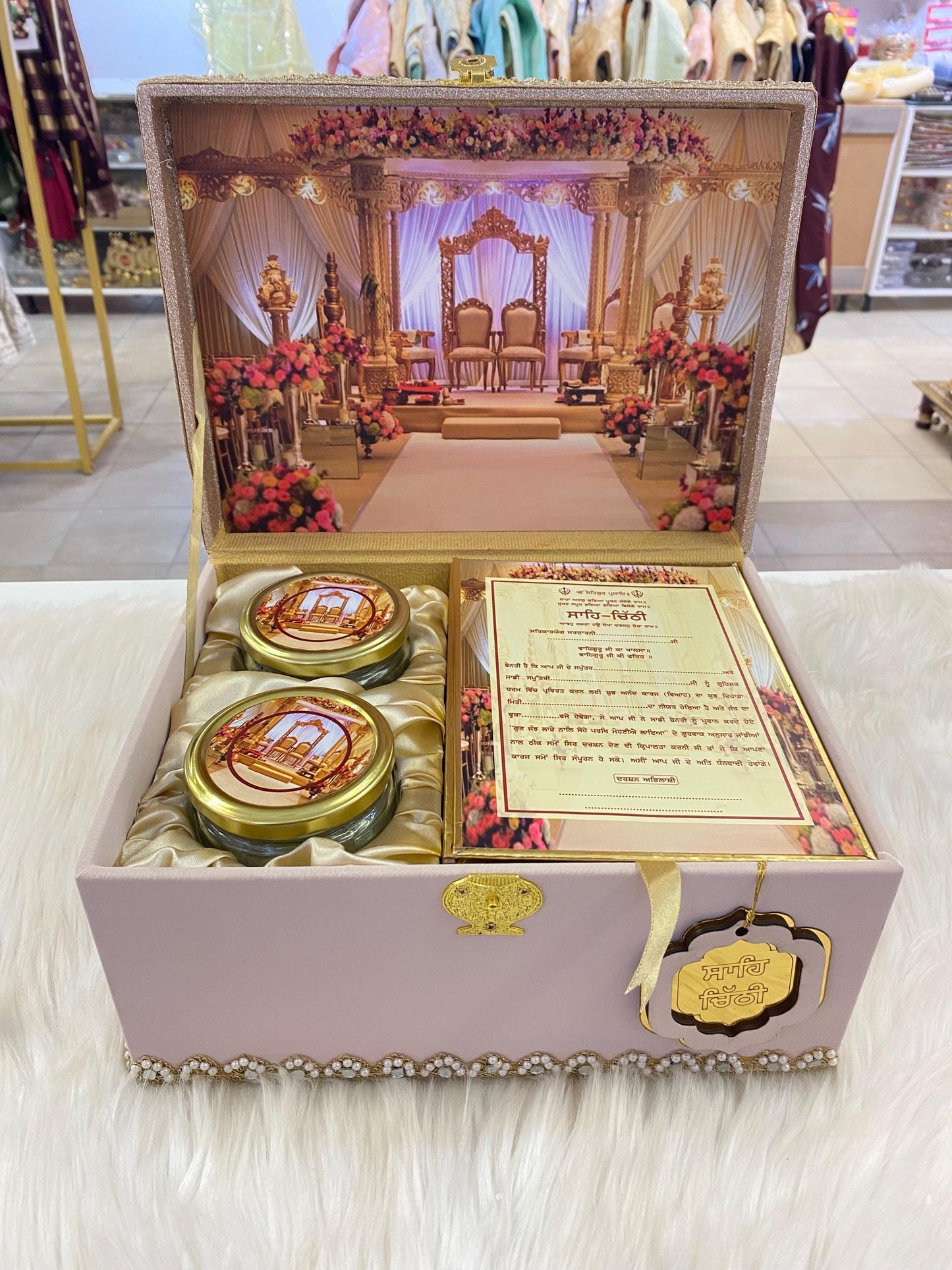 Wedding Invitation- Designer Musical Lagan Patrika/Peeli Chitthi/Shahi Chitthi for Marriage Invitation and Sagan in Punjabi (Set of 1)