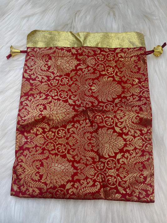 Indian Wedding- Large Size Desi Mithai/ Bhaji/Ladoo Bag- Potli Bag for Return Gifts Wedding II Sweets Bag Gift II Brocade potli