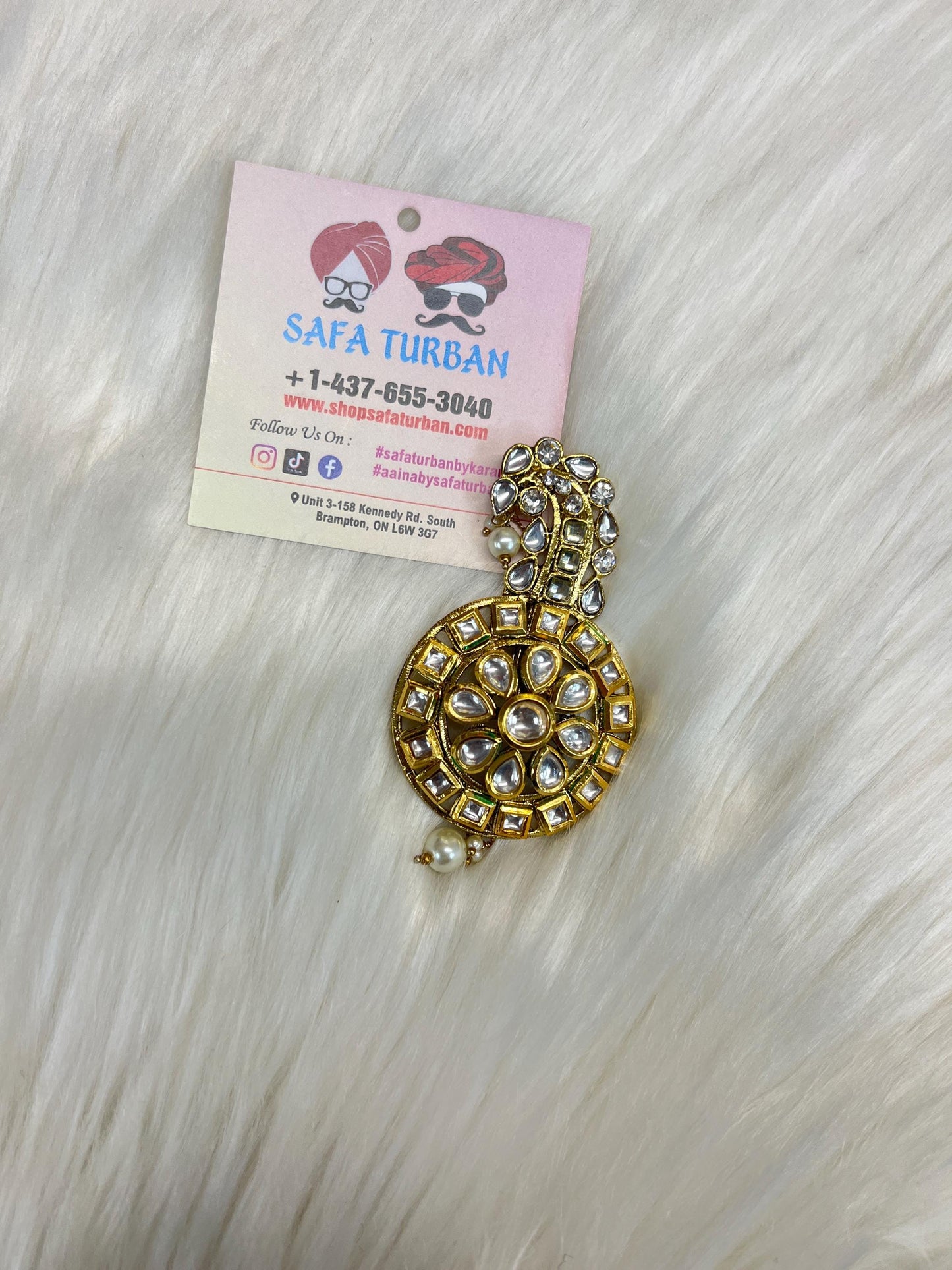 Indian Groom Wedding Accessories- Kundan stone Kalangi/Kalgi for Men's Safa/Groom Pagdi