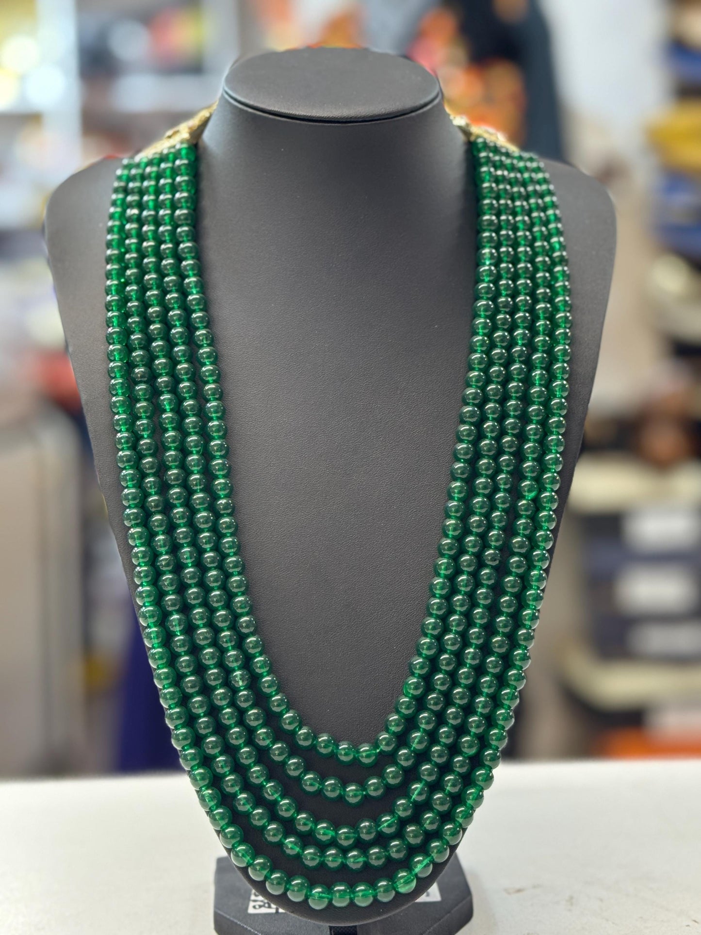 Indian Wedding- Green Pearl Necklace for Men/Groom for Wedding