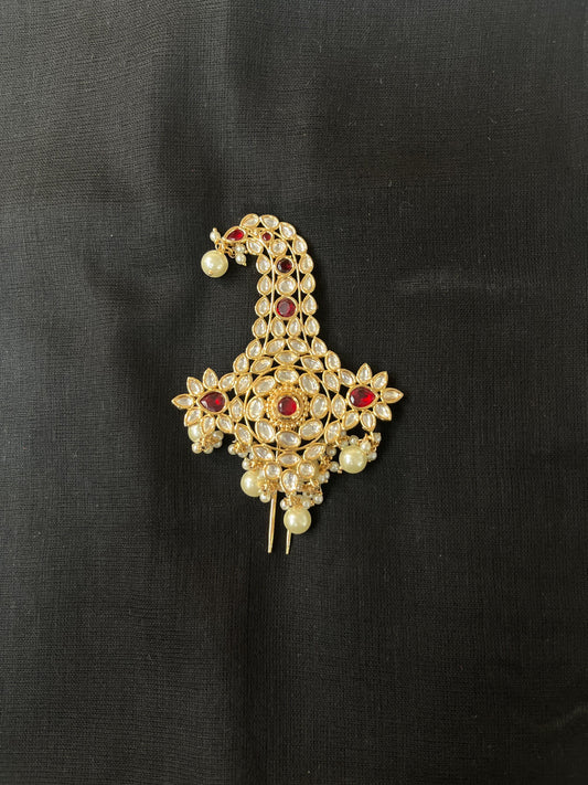 Indian Groom Wedding Accessories- Kundan Stone Kalangi/Kalgi for Men's Safa/Groom Pagdi