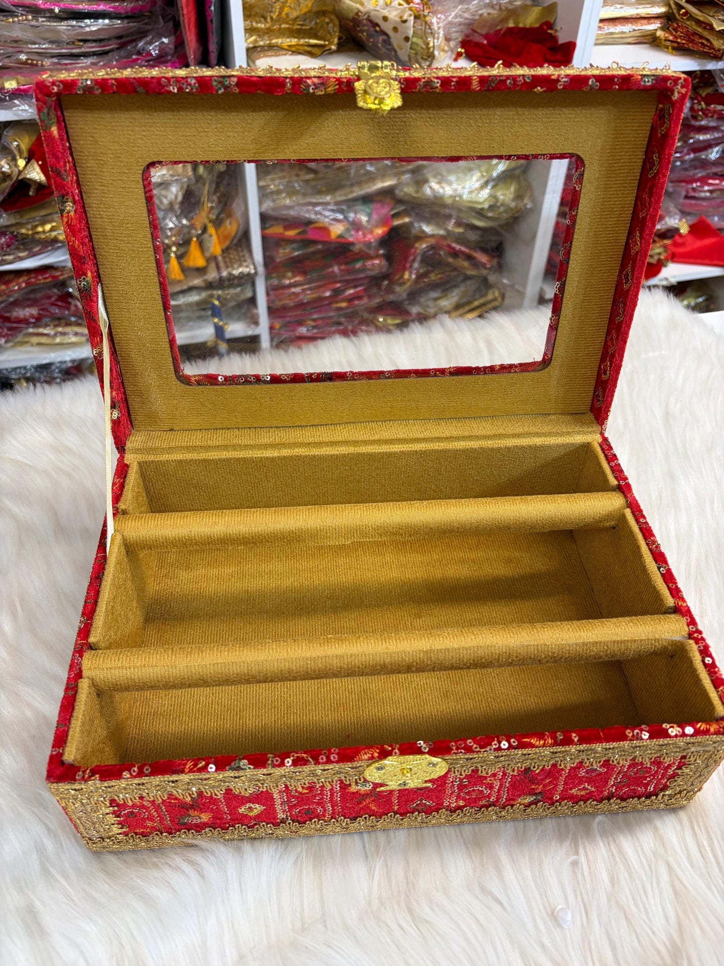 Churra Box- Velvet Embroided handcrafted Box- Trousseau Box- Churra bangle Box- Bridal Chura- Bridal Bangles- Bangle Storage Box